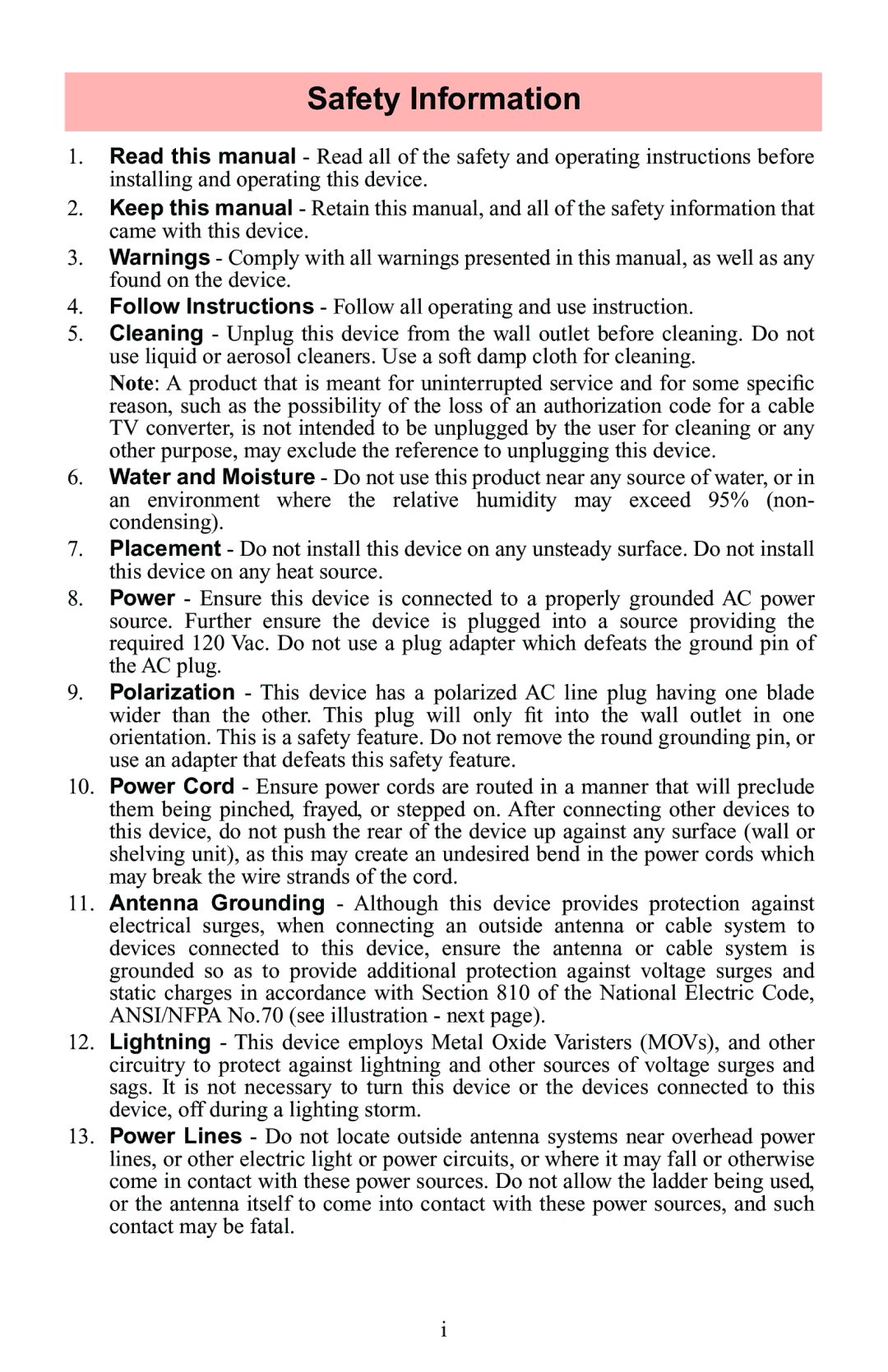 APC C5BLK owner manual Safety Information 