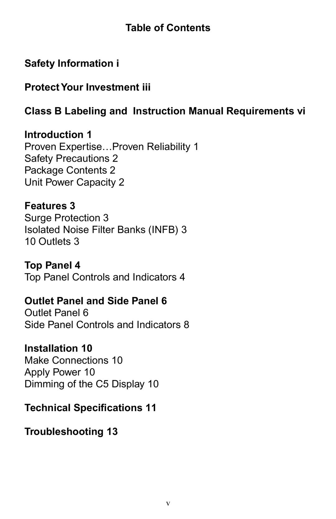 APC C5BLK owner manual Features 