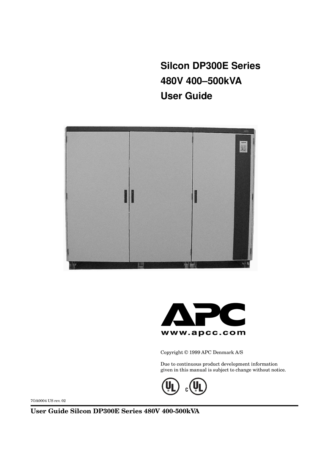 APC manual Silcon DP300E Series 480V 400-500kVA User Guide, User Guide Silcon DP300E Series 480V 400-500kVA 