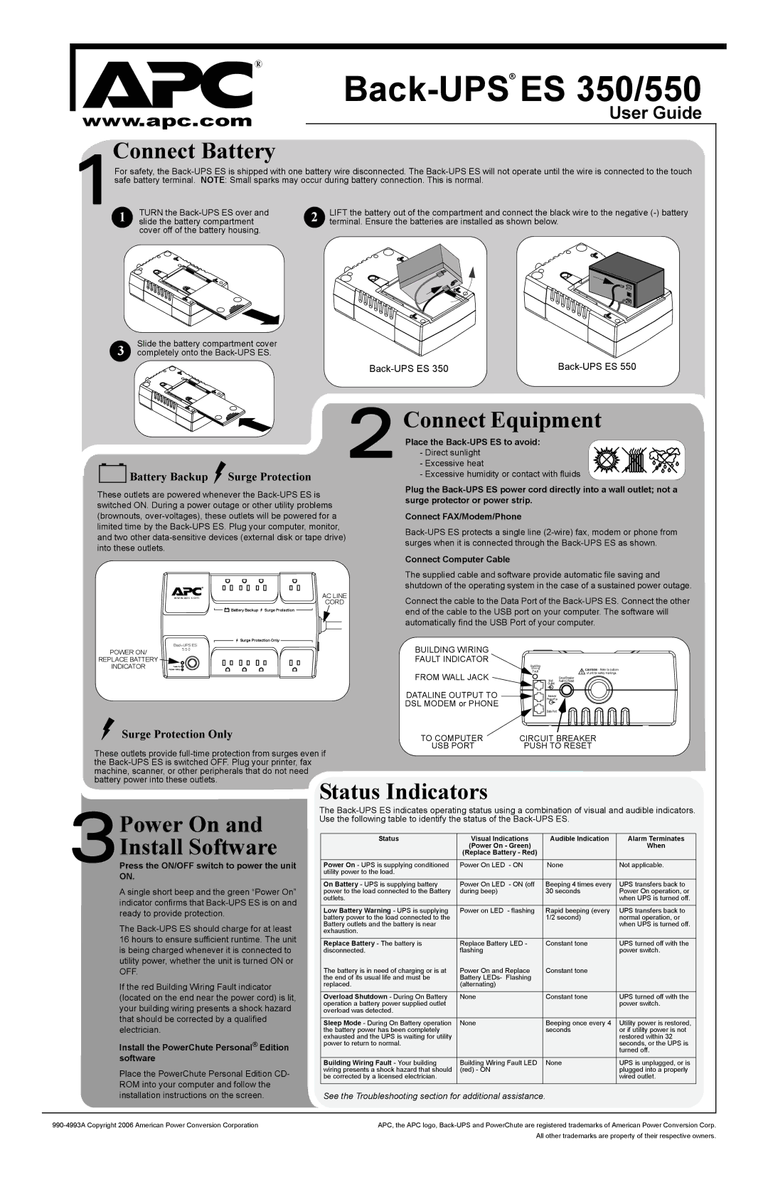 APC ES 550 installation instructions User Guide 