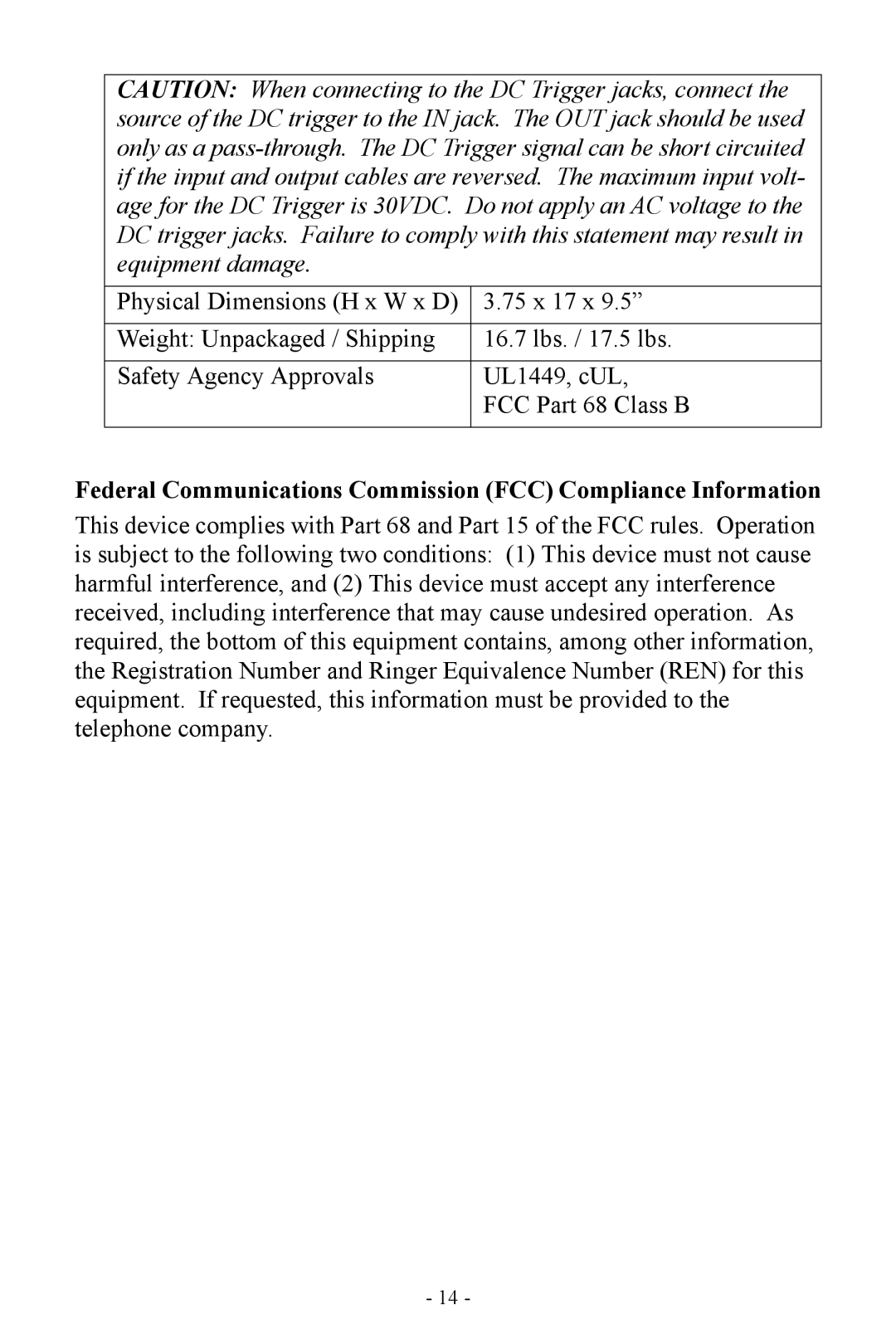 APC H10 manual Federal Communications Commission FCC Compliance Information 