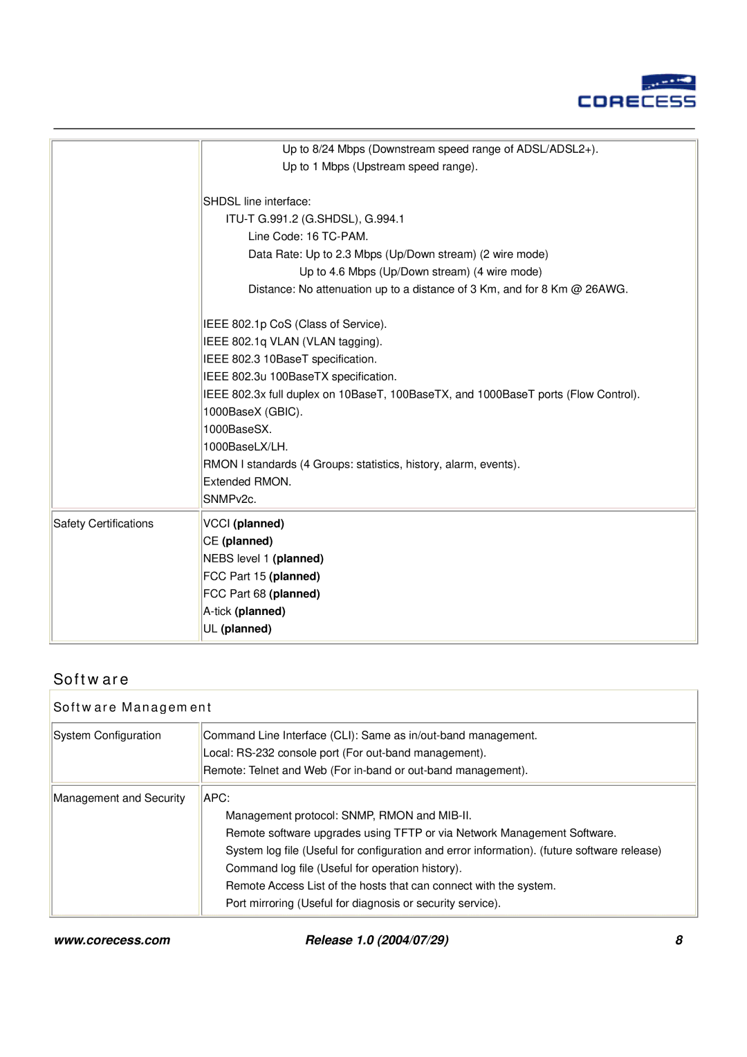 APC IP DSLAM manual Software Management, Apc 