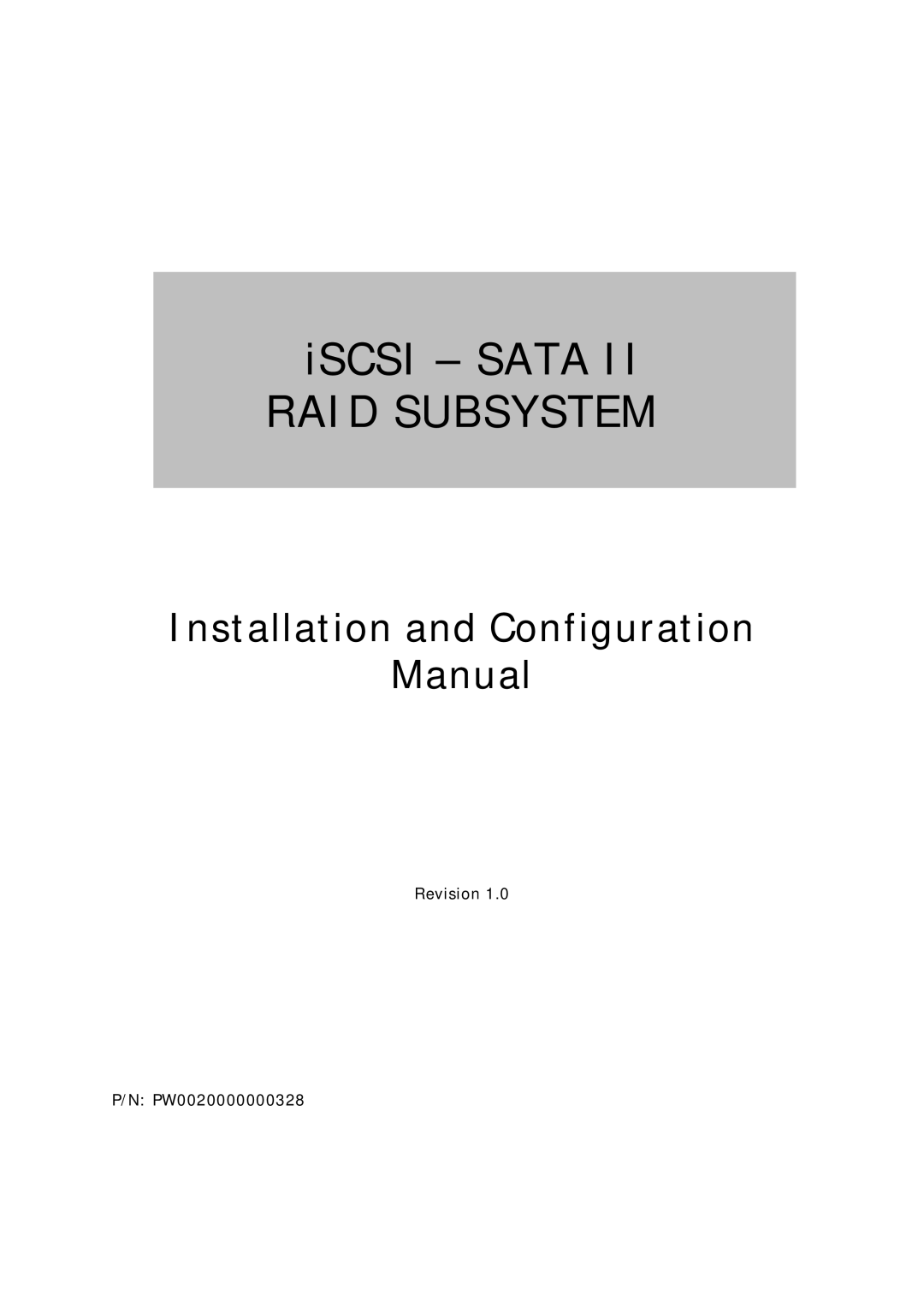 APC iSCSI SATA II installation and configuration manual ISCSI Sata II RAID Subsystem 