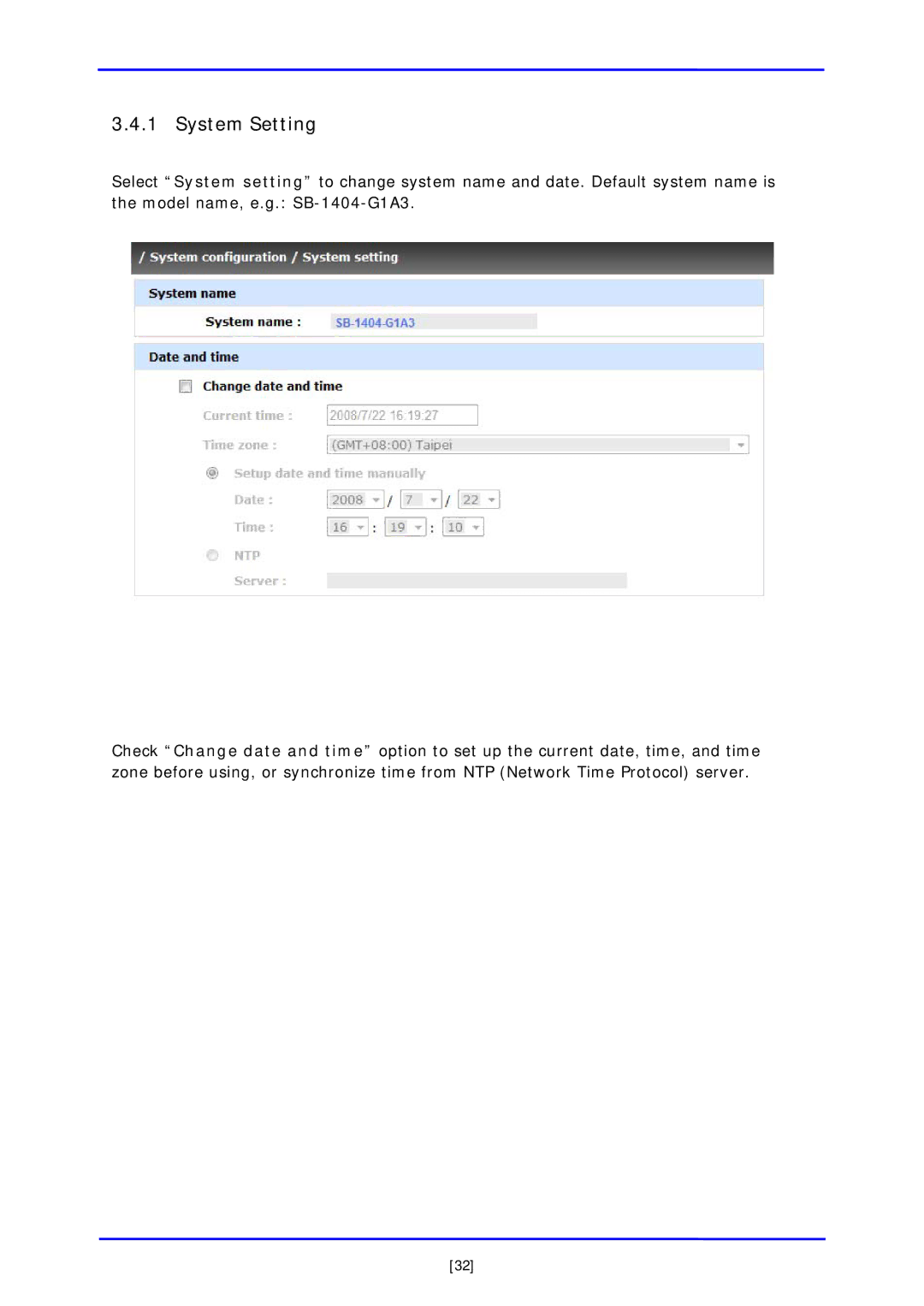 APC iSCSI SATA II installation and configuration manual System Setting 