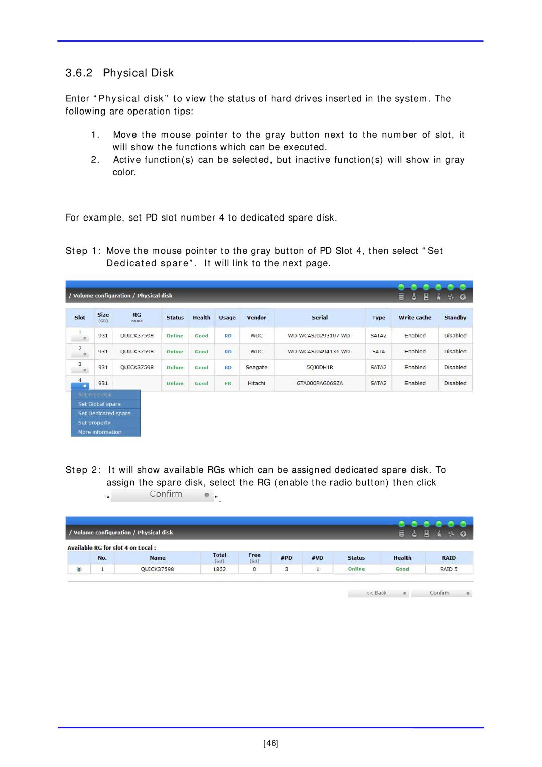 APC iSCSI SATA II installation and configuration manual Physical Disk 