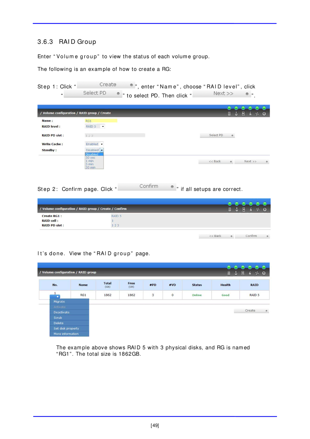 APC iSCSI SATA II installation and configuration manual RAID Group, It’s done. View the RAID group 