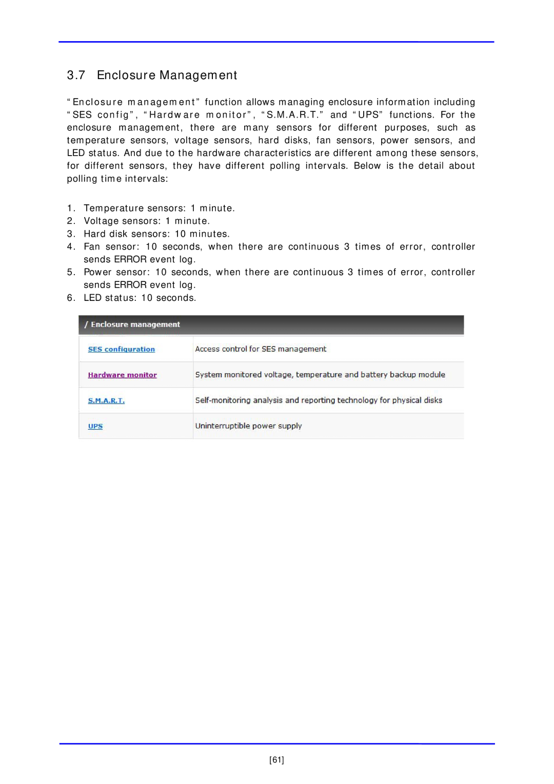 APC iSCSI SATA II installation and configuration manual Enclosure Management 