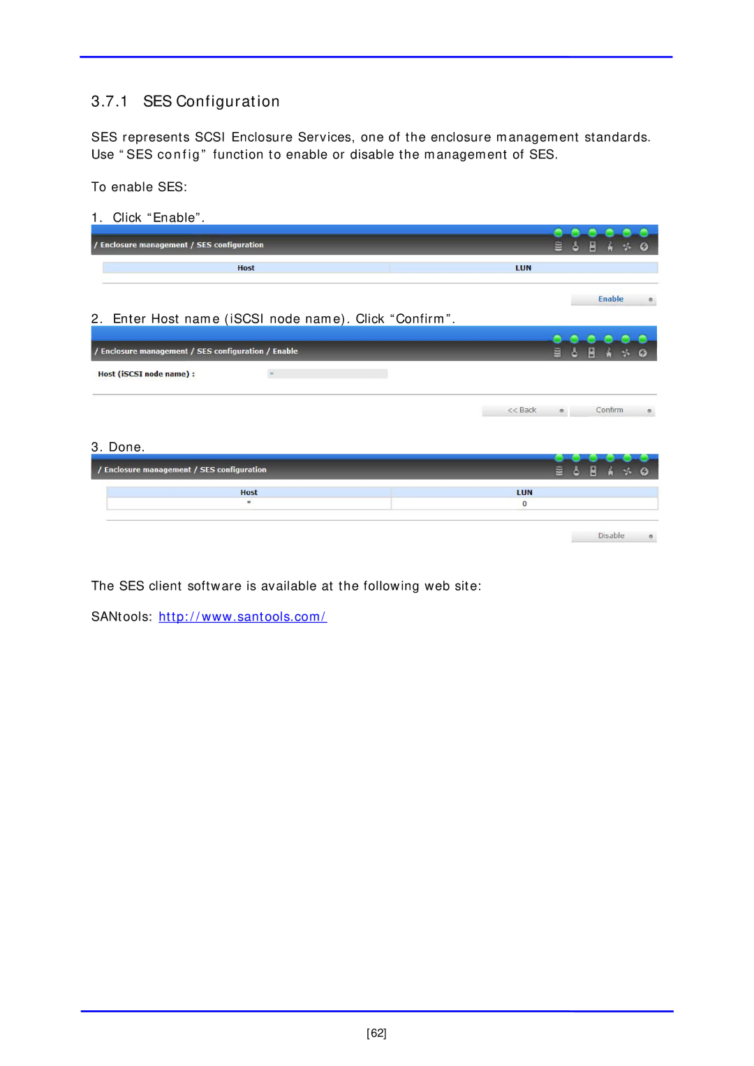 APC iSCSI SATA II installation and configuration manual SES Configuration 