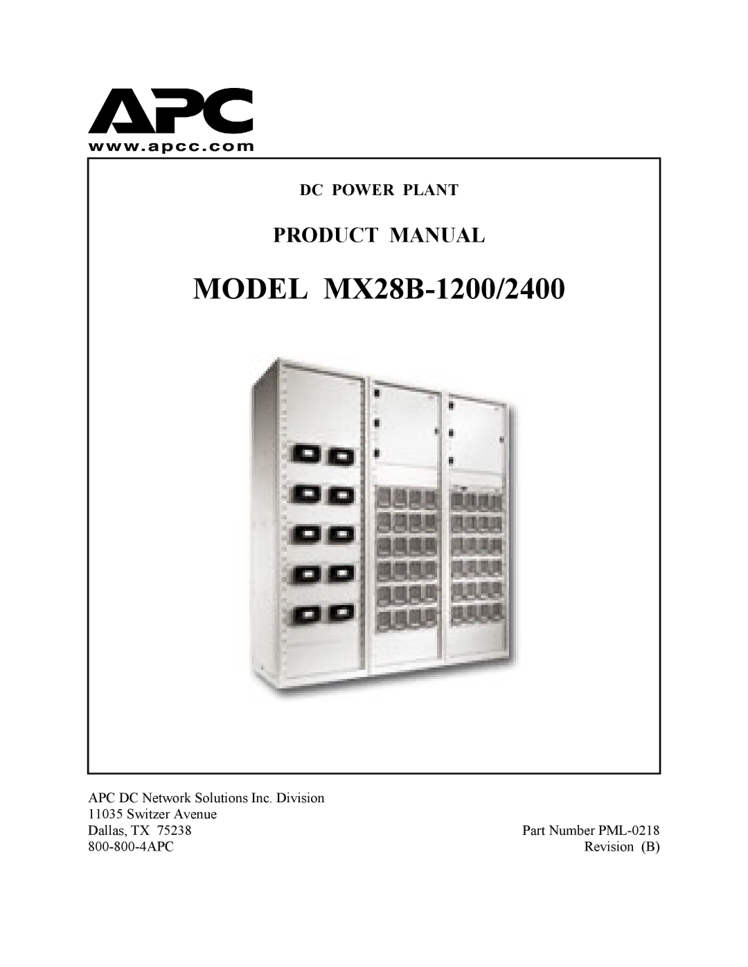 APC MX28B-2400 manual Model MX28B-1200/2400 