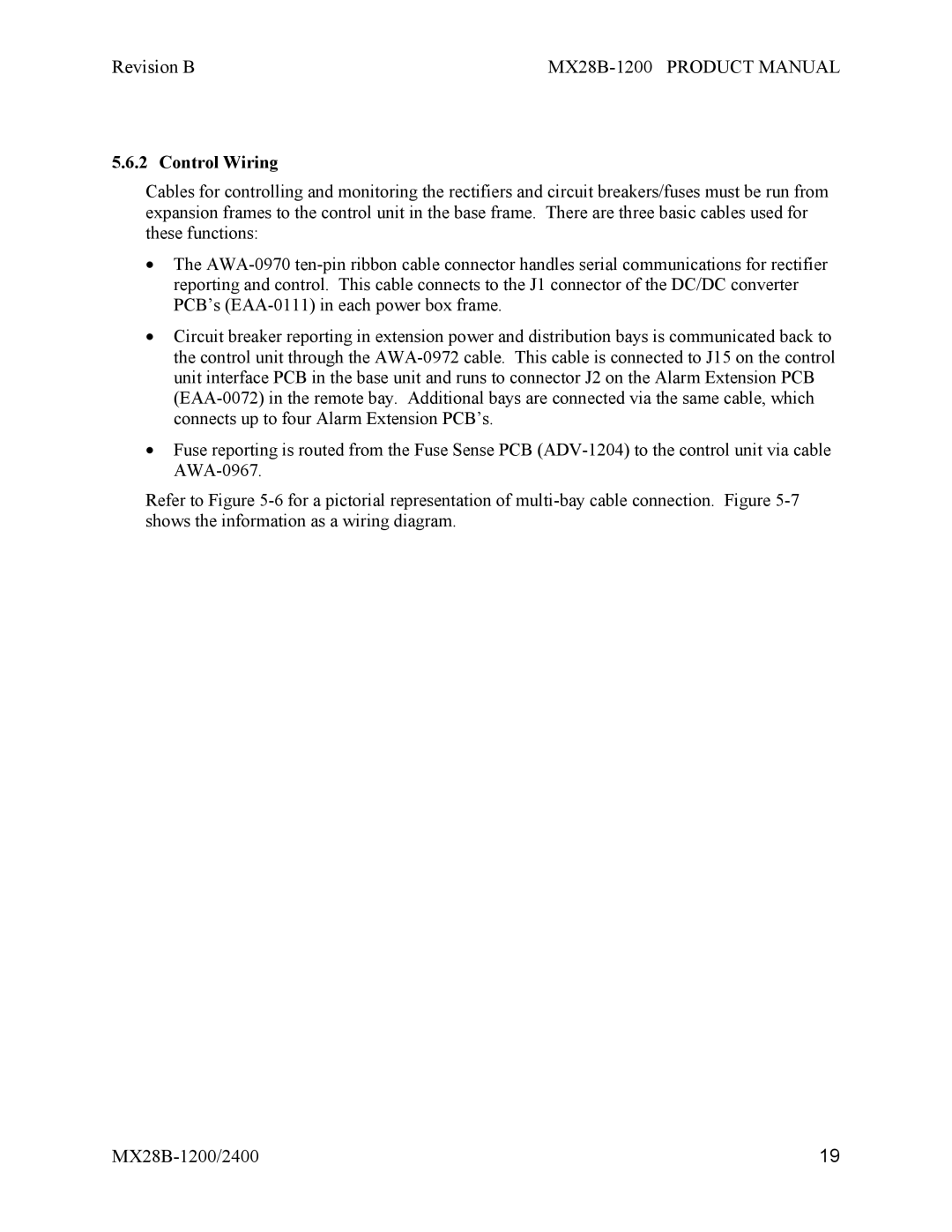 APC MX28B-1200, MX28B-2400 manual Control Wiring 