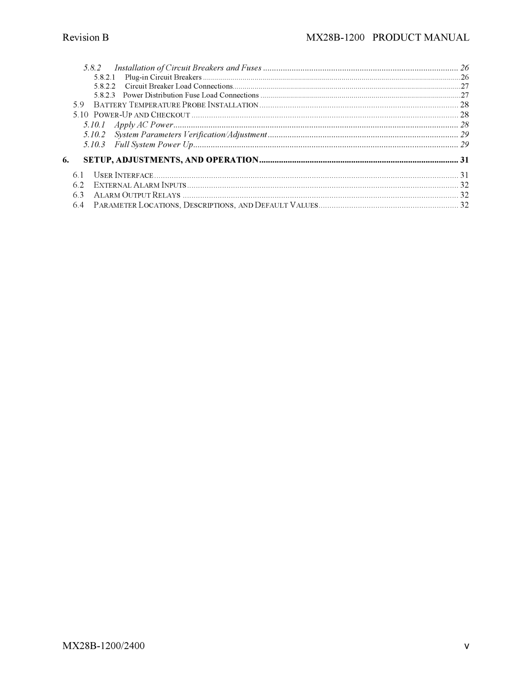 APC MX28B-1200, MX28B-2400 manual Product Manual 