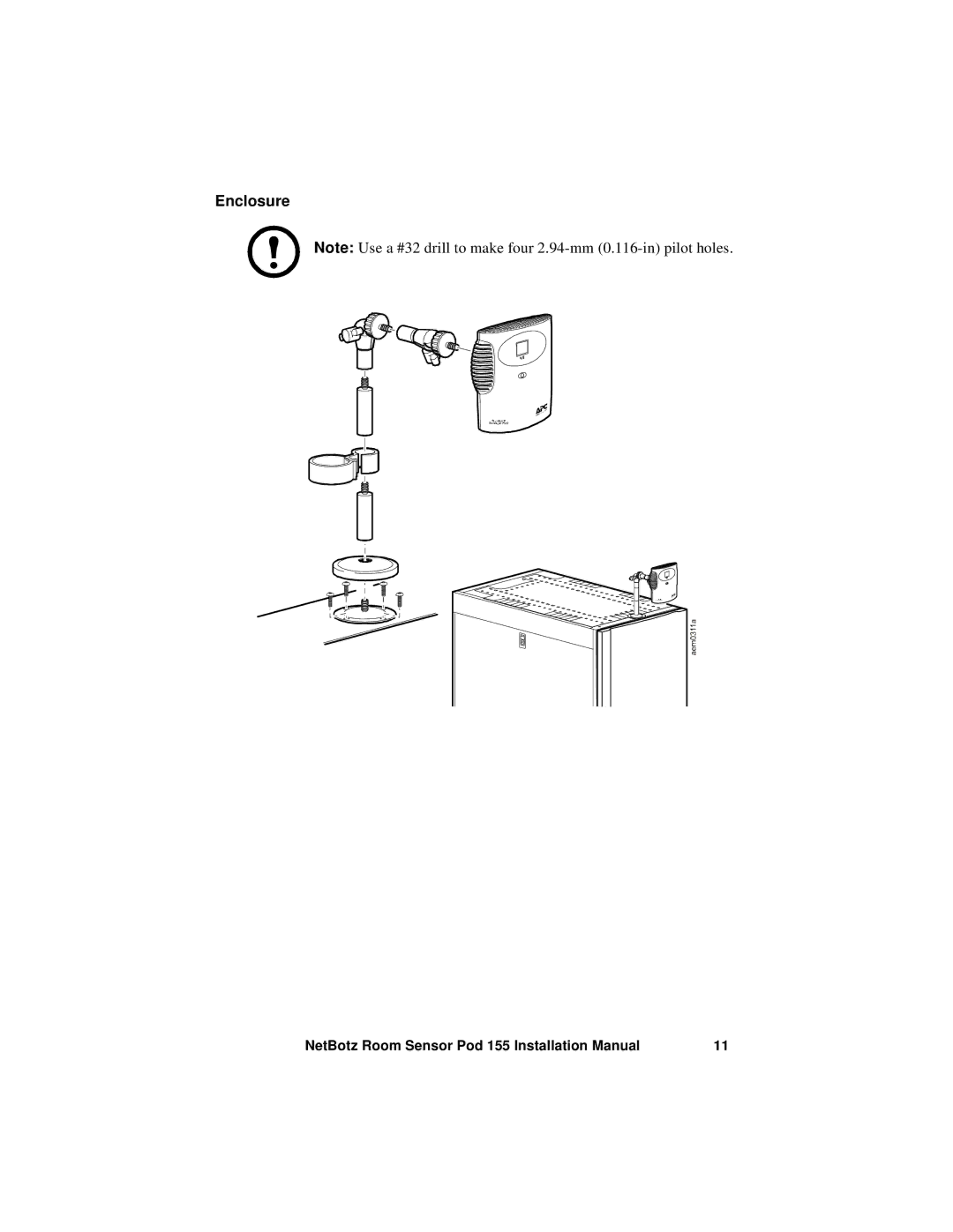 APC NBPD0155 installation manual Enclosure 