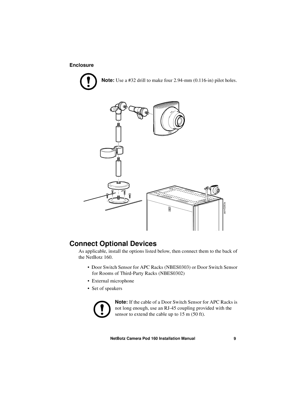 APC NBPD0160 installation manual Connect Optional Devices, Enclosure 