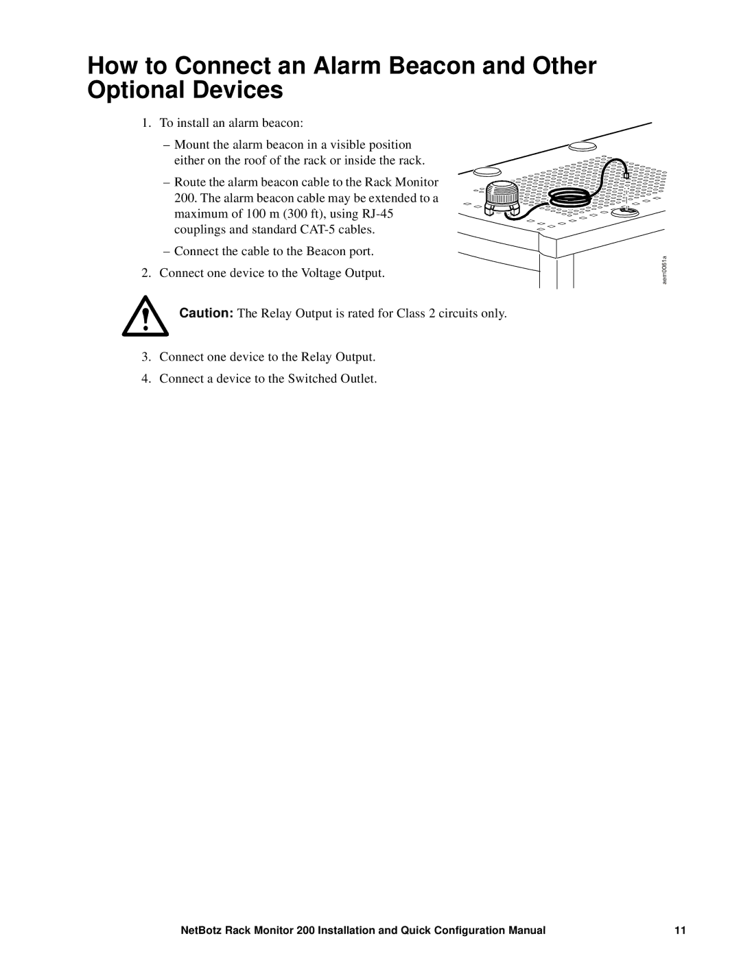 APC NBRK0200 configurationmanual How to Connect an Alarm Beacon and Other Optional Devices 