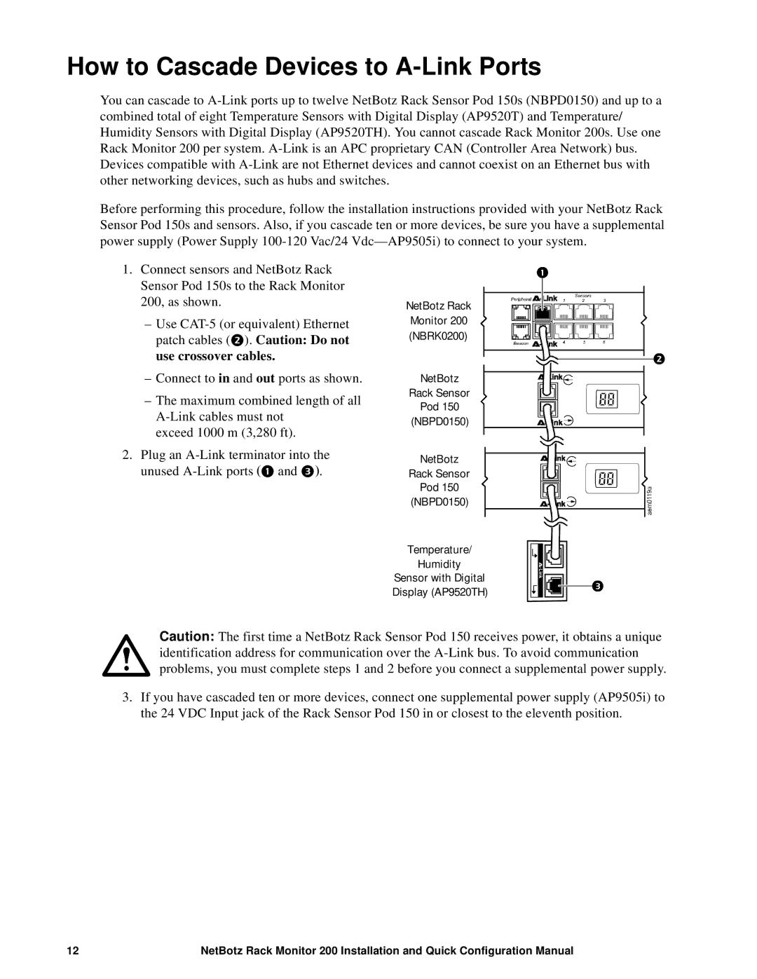 APC NBRK0200 configurationmanual How to Cascade Devices to A-Link Ports 