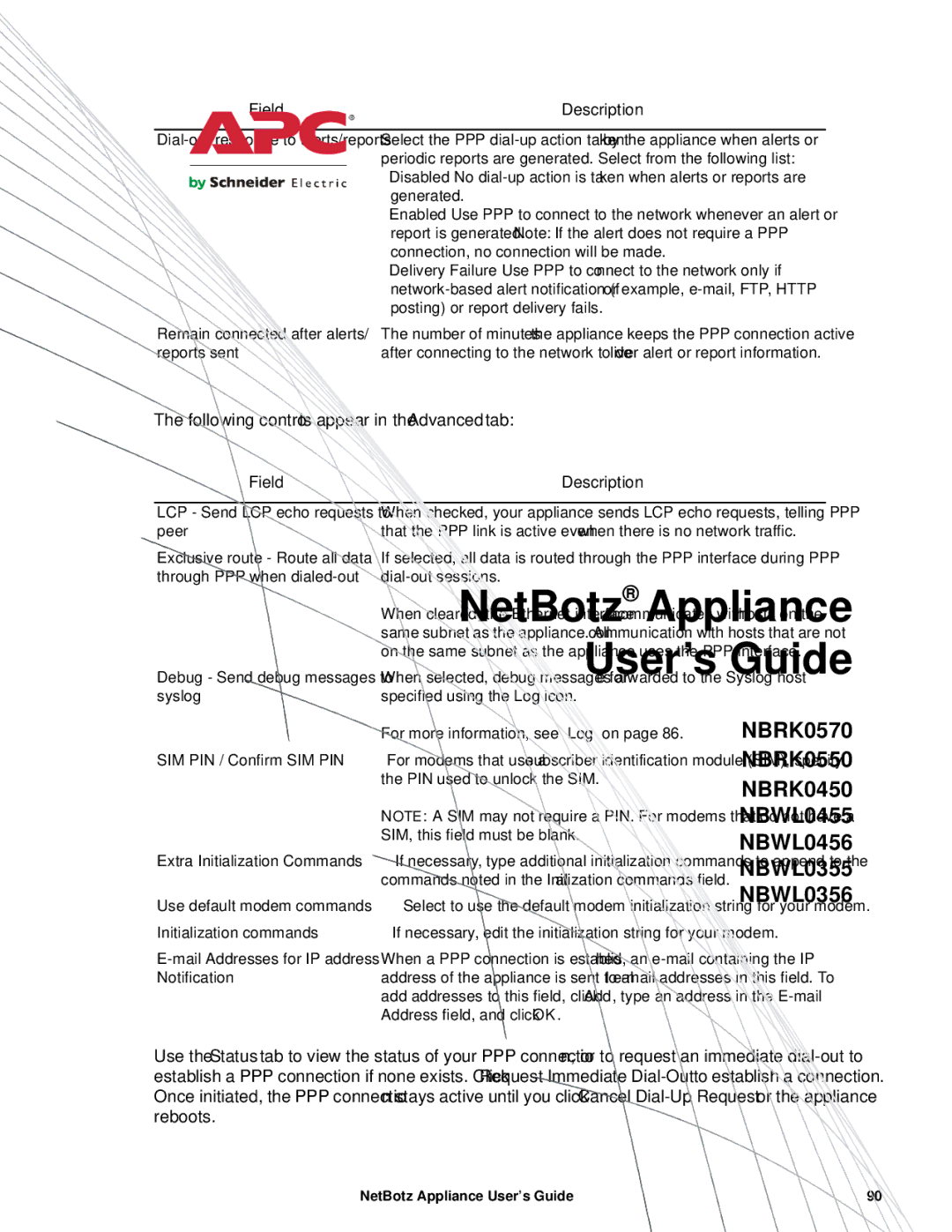 APC NBRK0450, NBRK0550, NBRK0570 manual Following controls appear in the Advanced tab 