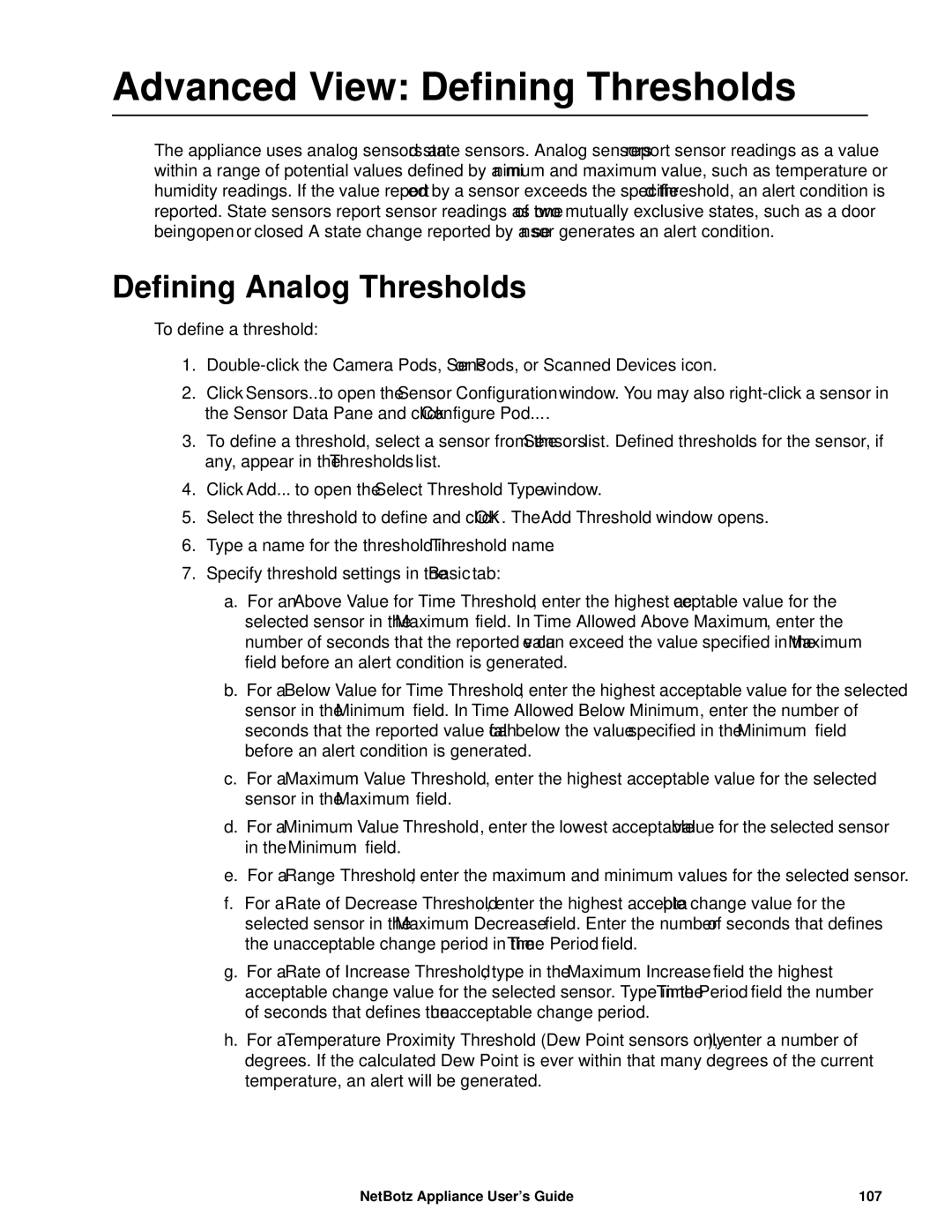 APC NBRK0550, NBRK0450, NBRK0570 manual Advanced View Defining Thresholds, Defining Analog Thresholds 