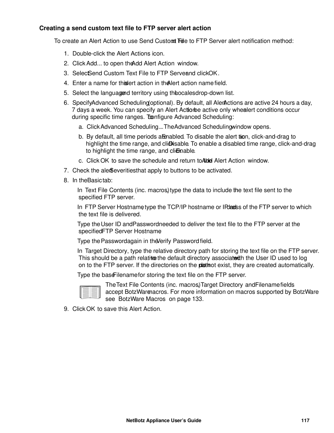 APC NBRK0450, NBRK0550, NBRK0570 manual Creating a send custom text file to FTP server alert action 