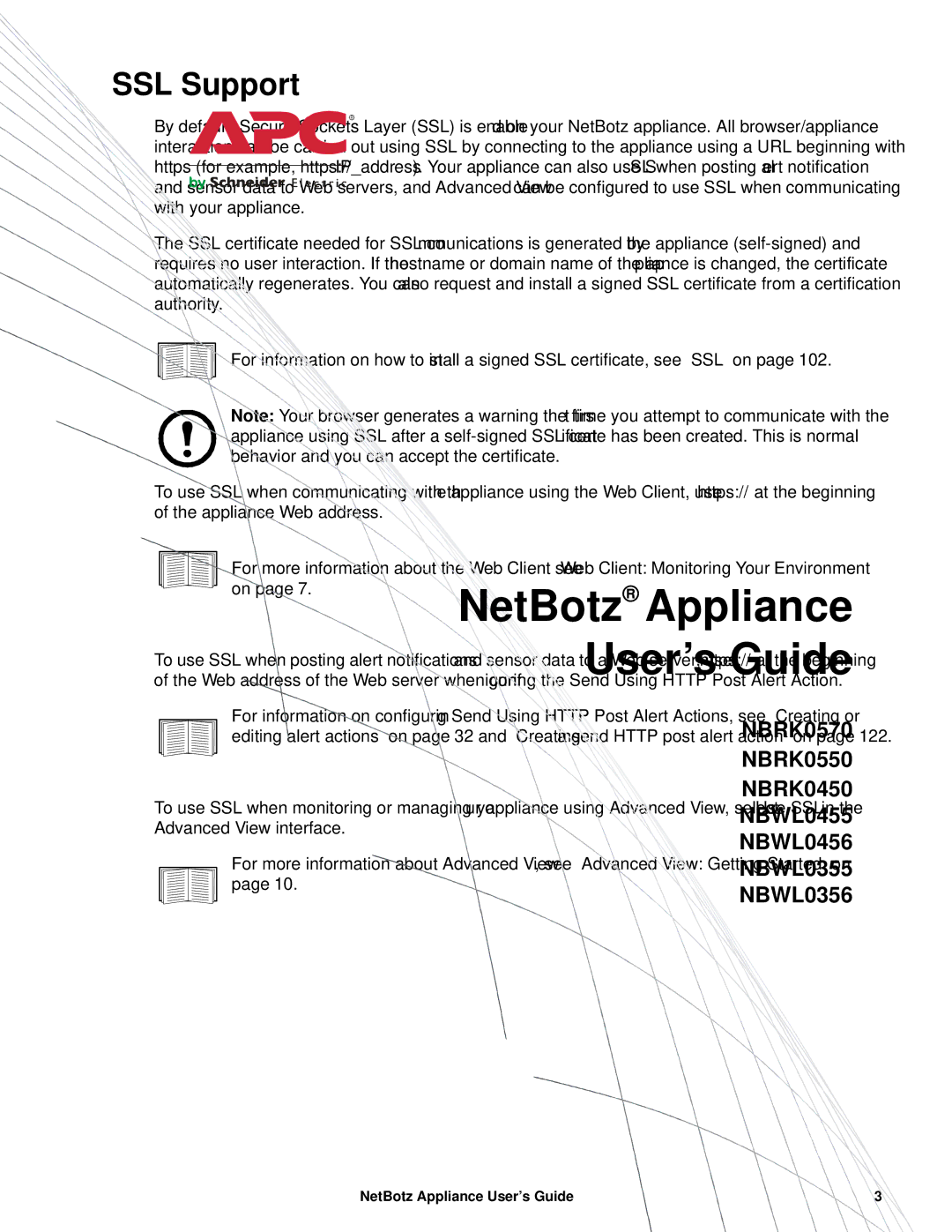 APC NBRK0450, NBRK0550, NBRK0570 manual SSL Support 