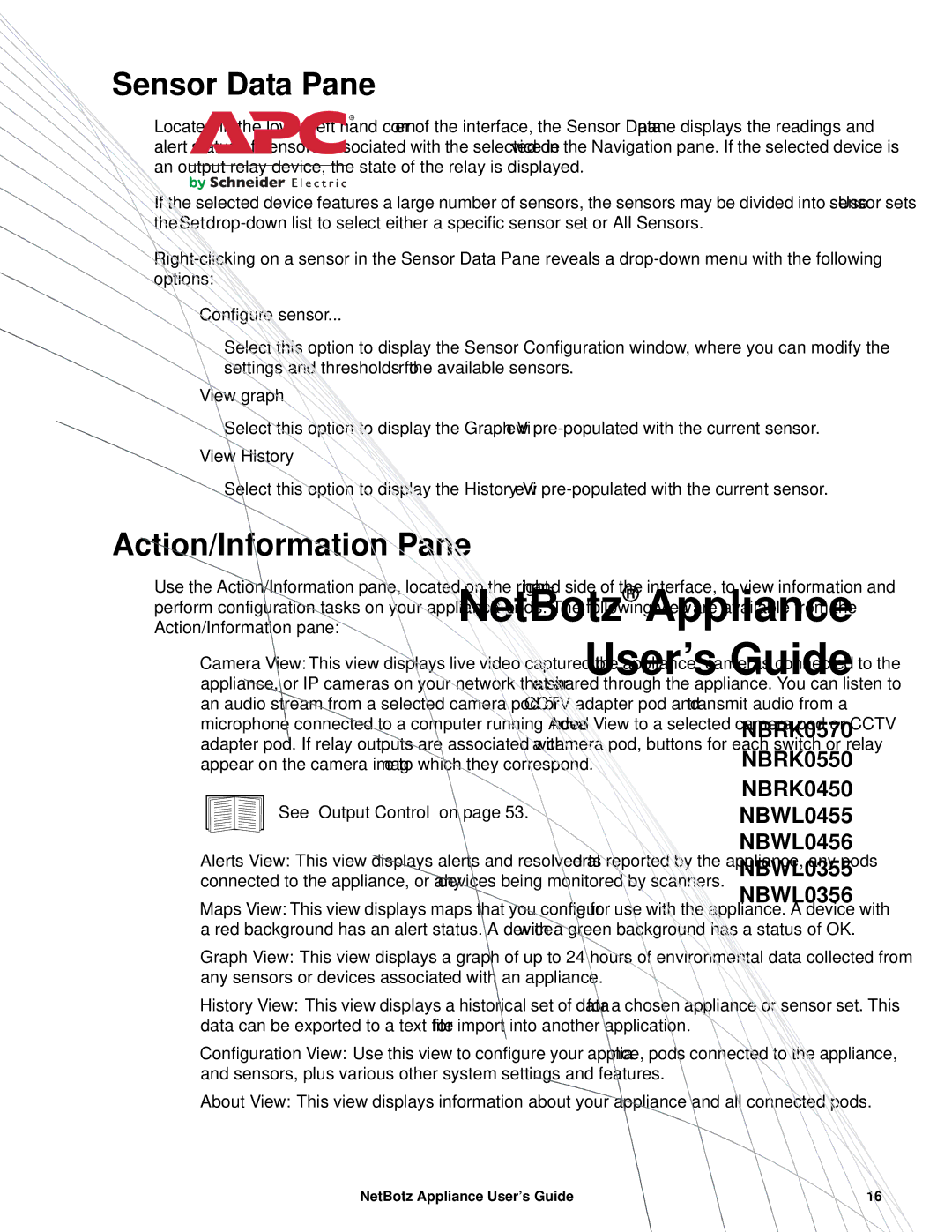 APC NBRK0570, NBRK0550, NBRK0450 manual Sensor Data Pane, Action/Information Pane, Configure sensor, View graph, View History 