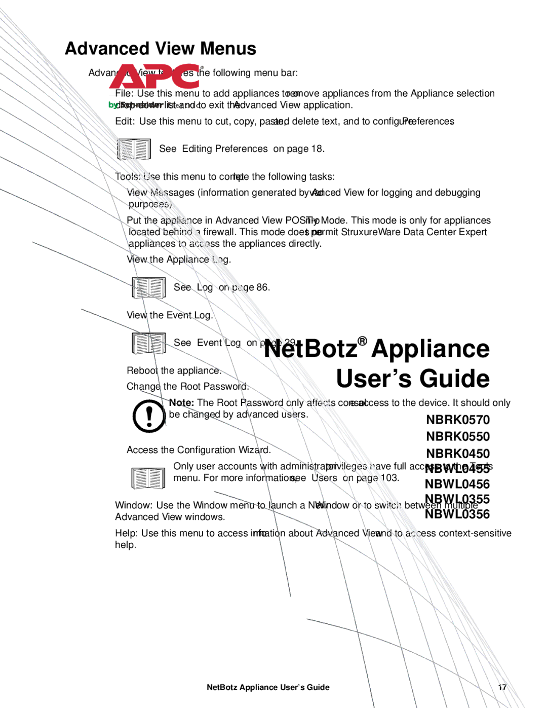 APC NBRK0550, NBRK0450, NBRK0570 manual Advanced View Menus 