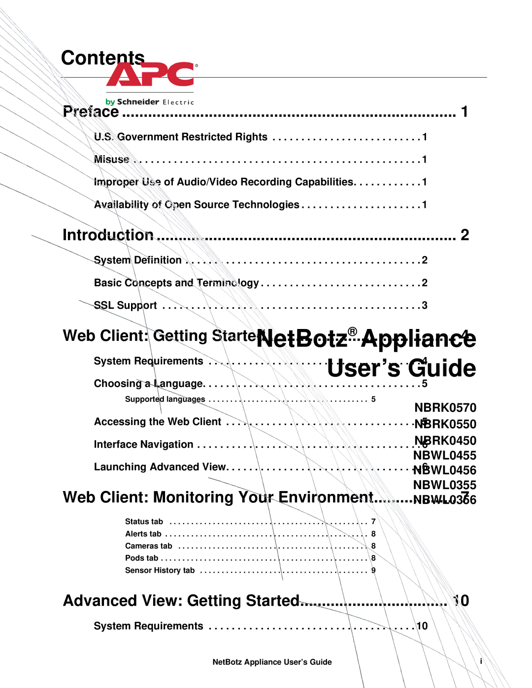 APC NBRK0550, NBRK0450, NBRK0570 manual Contents 