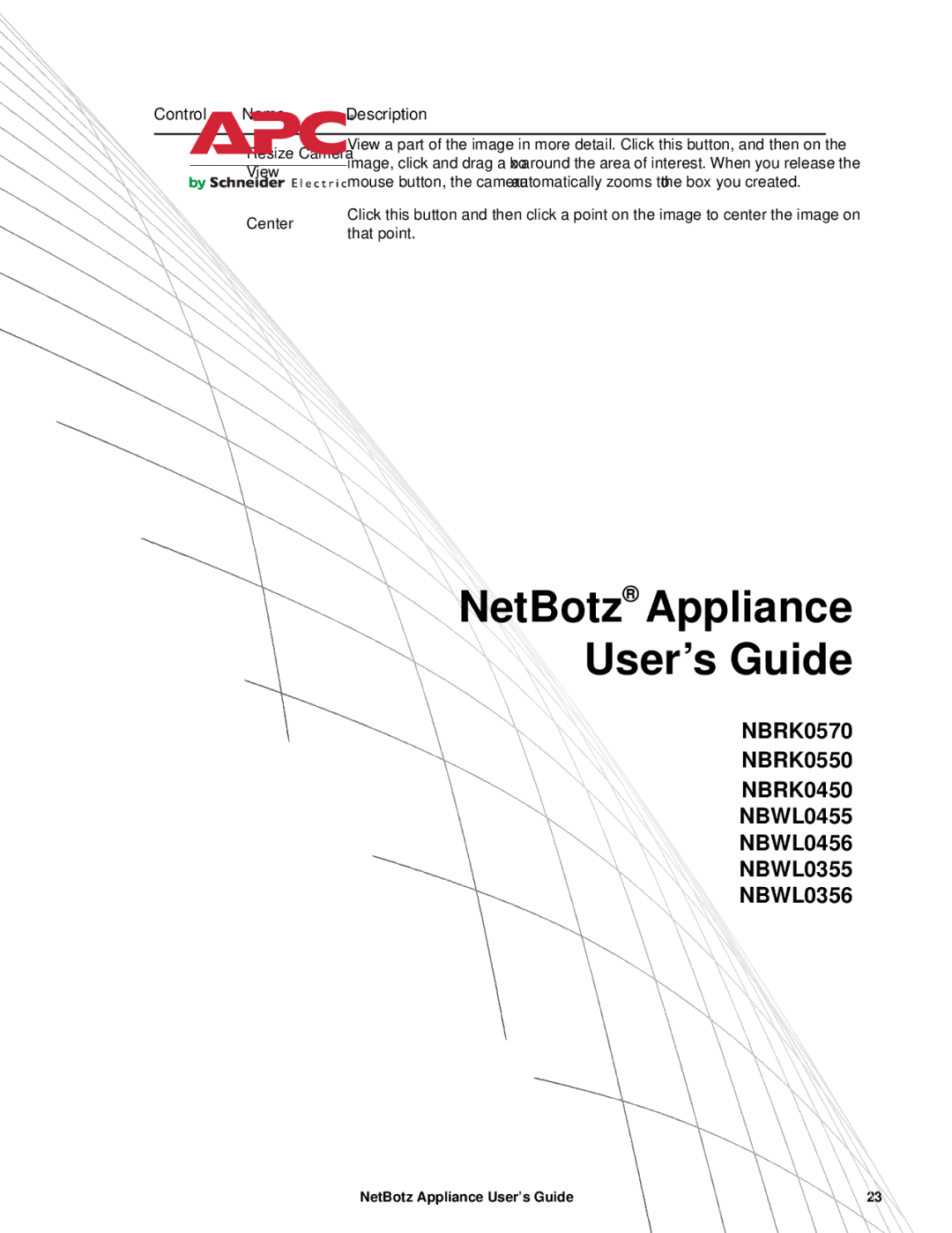 APC NBRK0550, NBRK0450, NBRK0570 manual Control Name Description 