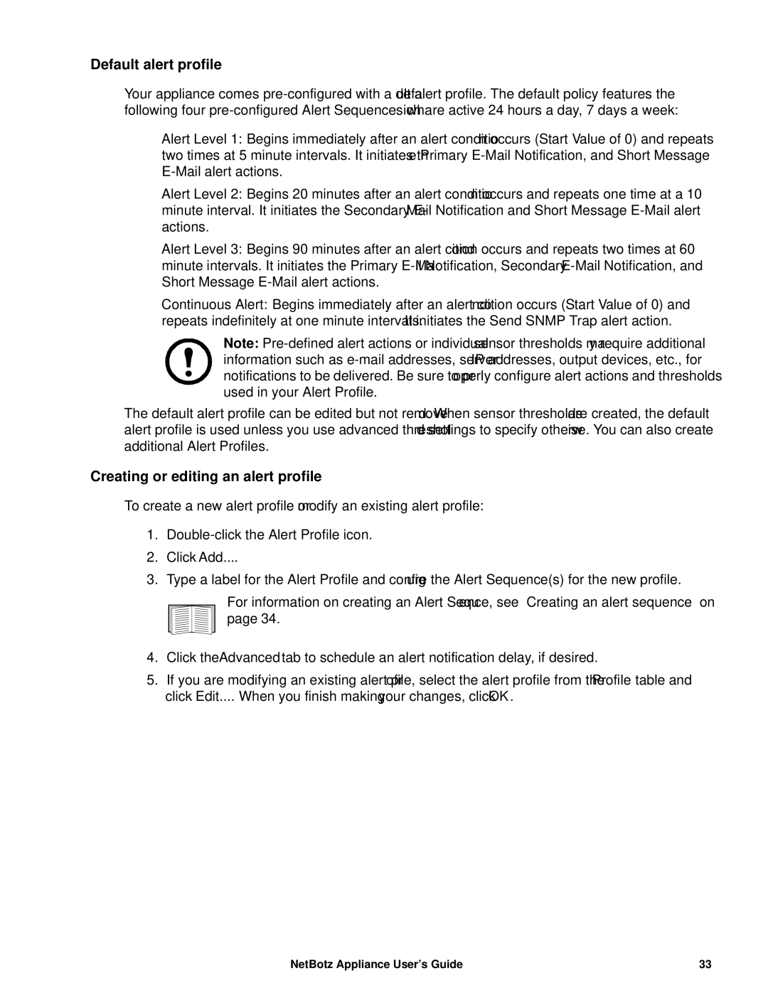 APC NBRK0450, NBRK0550, NBRK0570 manual Default alert profile, Creating or editing an alert profile 