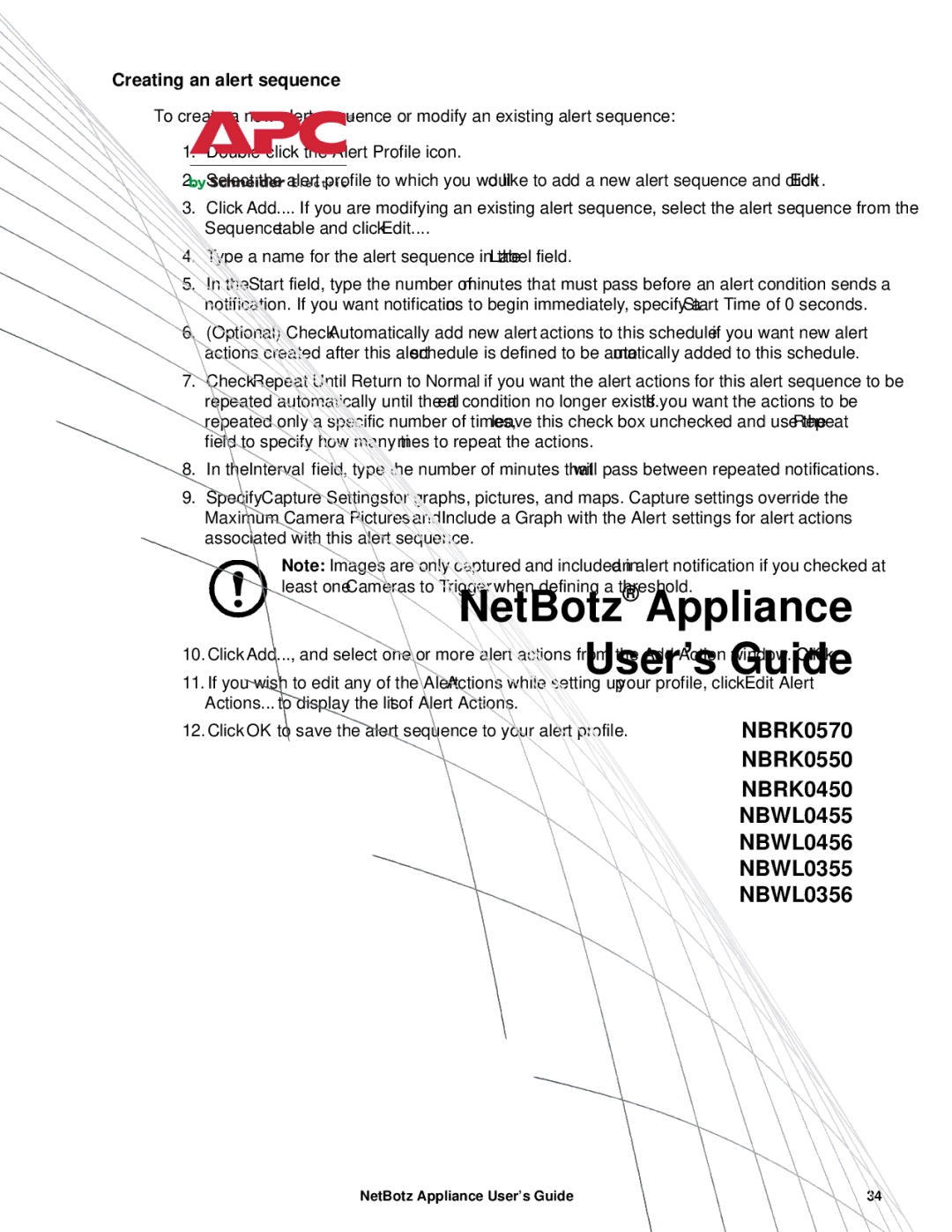 APC NBRK0570, NBRK0550, NBRK0450 manual Creating an alert sequence 