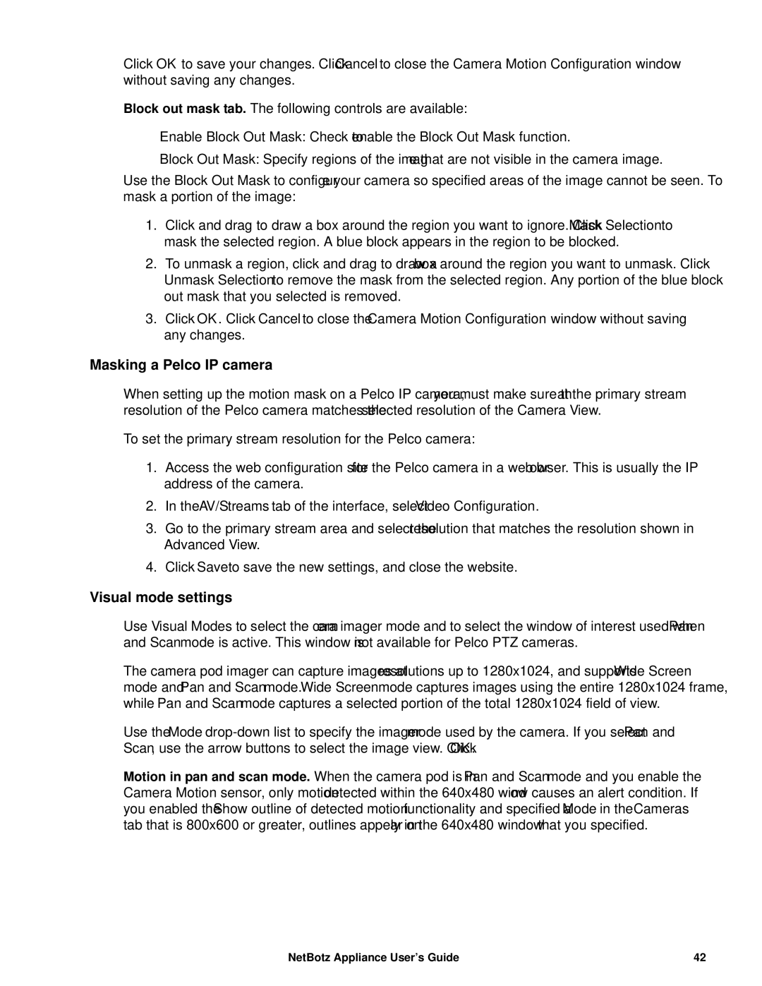APC NBRK0450, NBRK0550, NBRK0570 manual Masking a Pelco IP camera, Visual mode settings 
