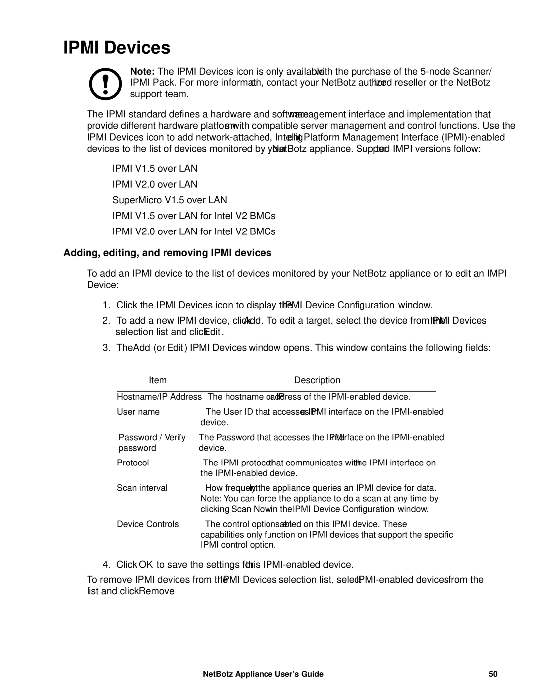 APC NBRK0550, NBRK0450, NBRK0570 manual Ipmi Devices, Adding, editing, and removing Ipmi devices 