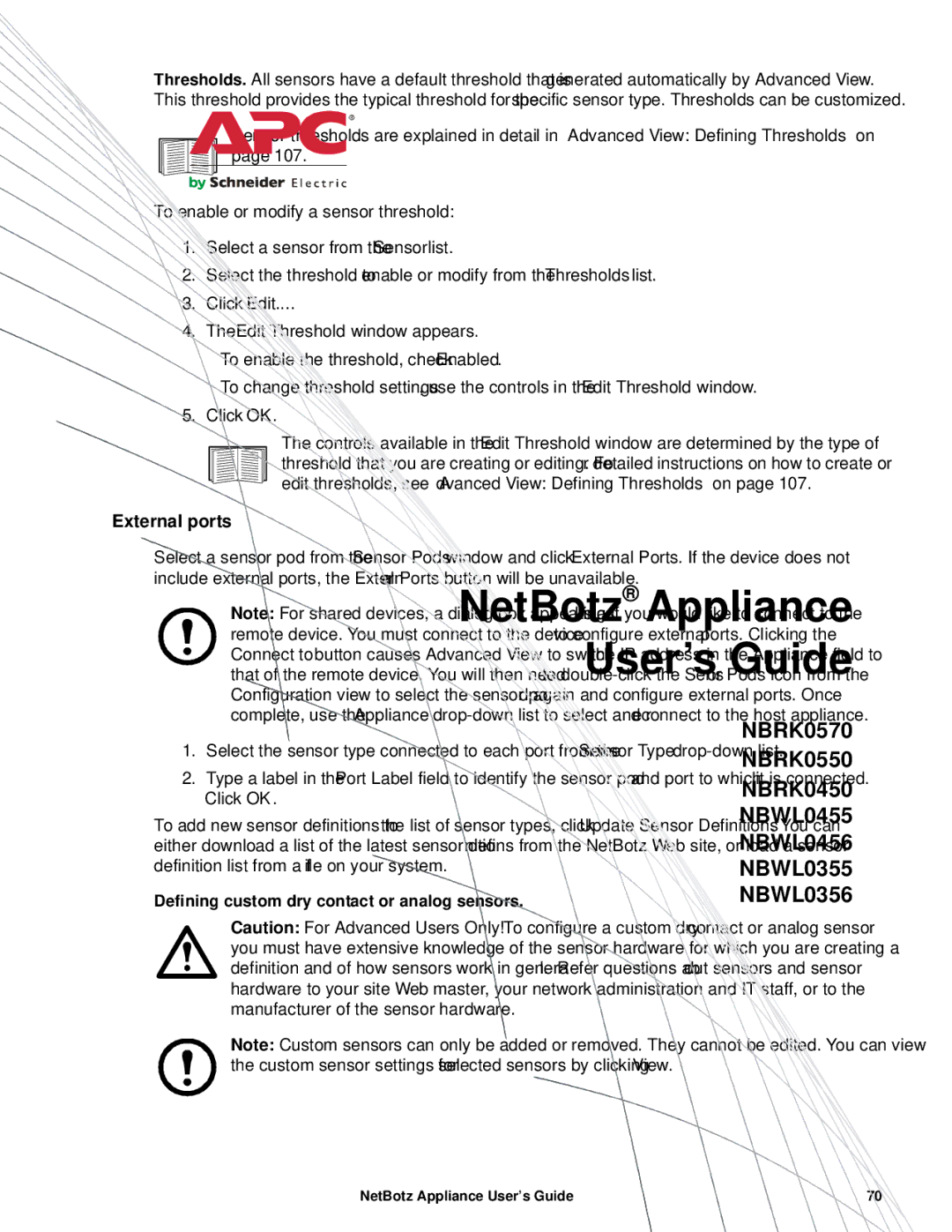 APC NBRK0570, NBRK0550, NBRK0450 manual External ports 