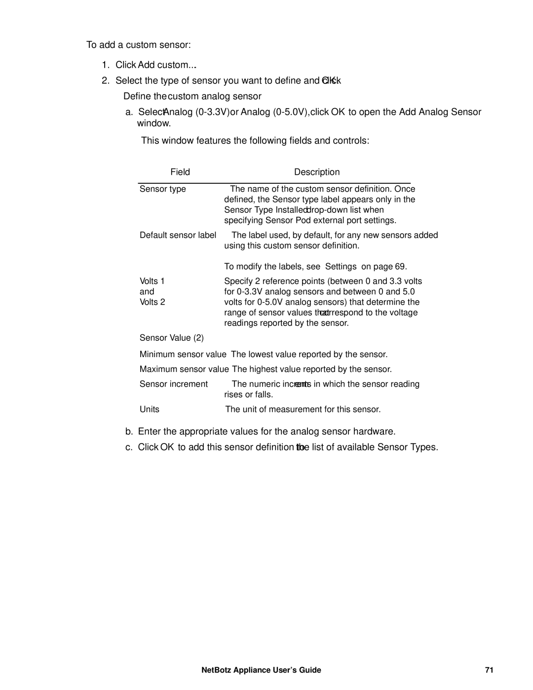 APC NBRK0550, NBRK0450, NBRK0570 manual Click Add custom, Define the custom analog sensor 