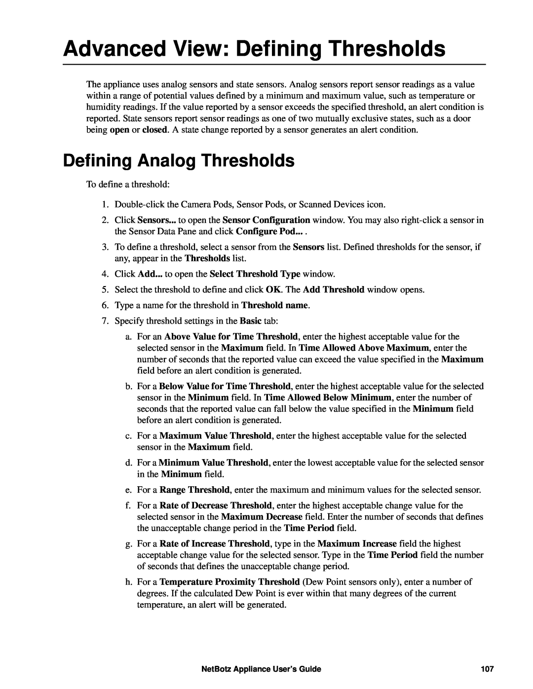 APC NBRK0550, NBRK0450, NBRK0570 manual Advanced View: Defining Thresholds, Defining Analog Thresholds 