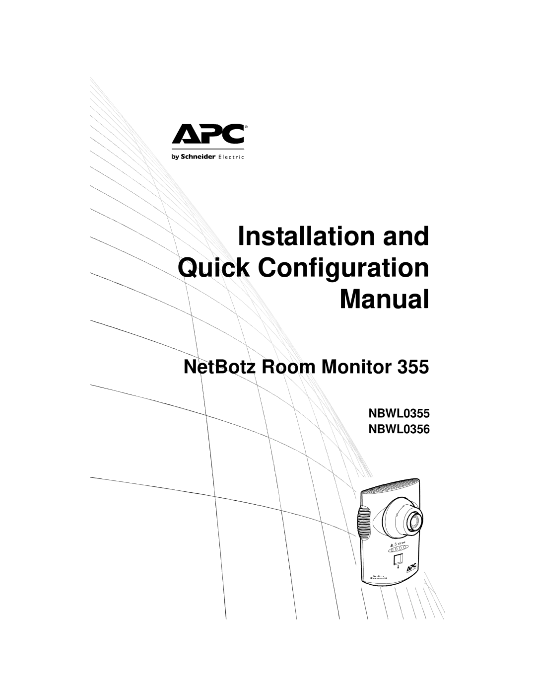 APC configurationmanual Installation Quick Configuration Manual, NBWL0355 NBWL0356 