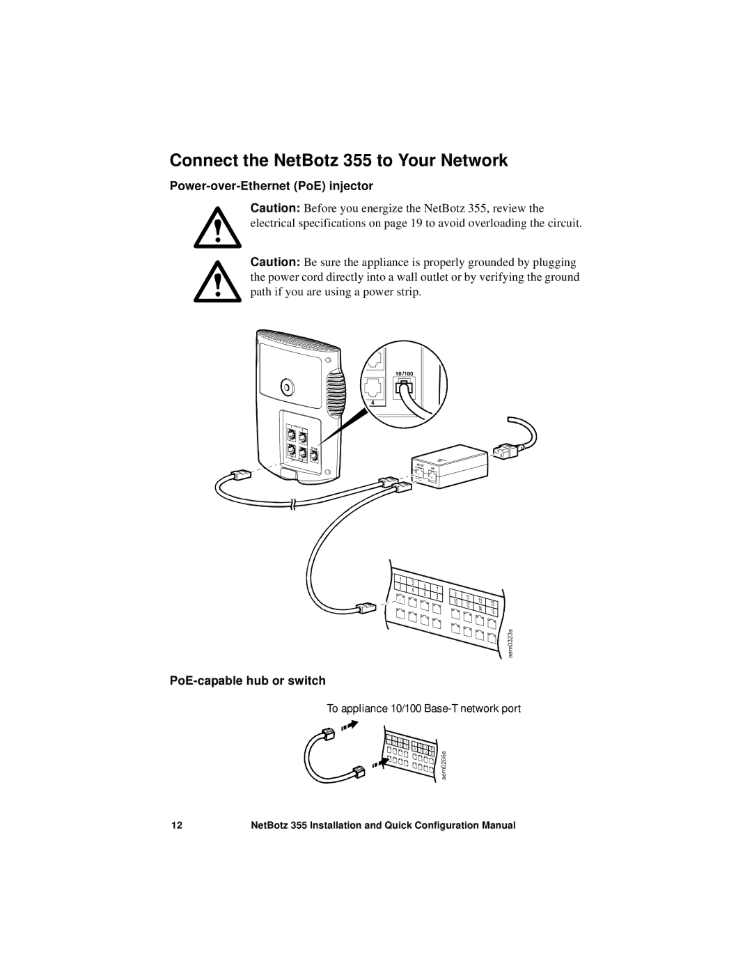 APC NBWL0355, NBWL0356 configurationmanual Connect the NetBotz 355 to Your Network 