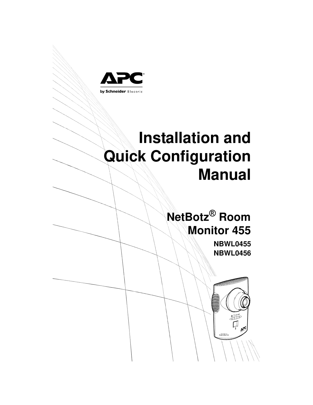 APC configurationmanual Installation Quick Configuration Manual, NBWL0455 NBWL0456 