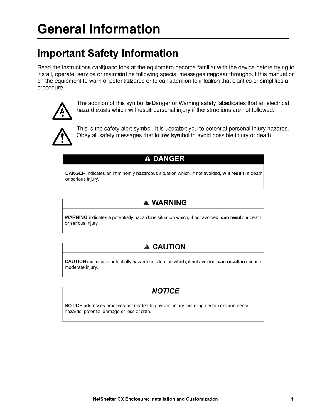 APC AR4038A, NS1435A manual General Information, Important Safety Information 