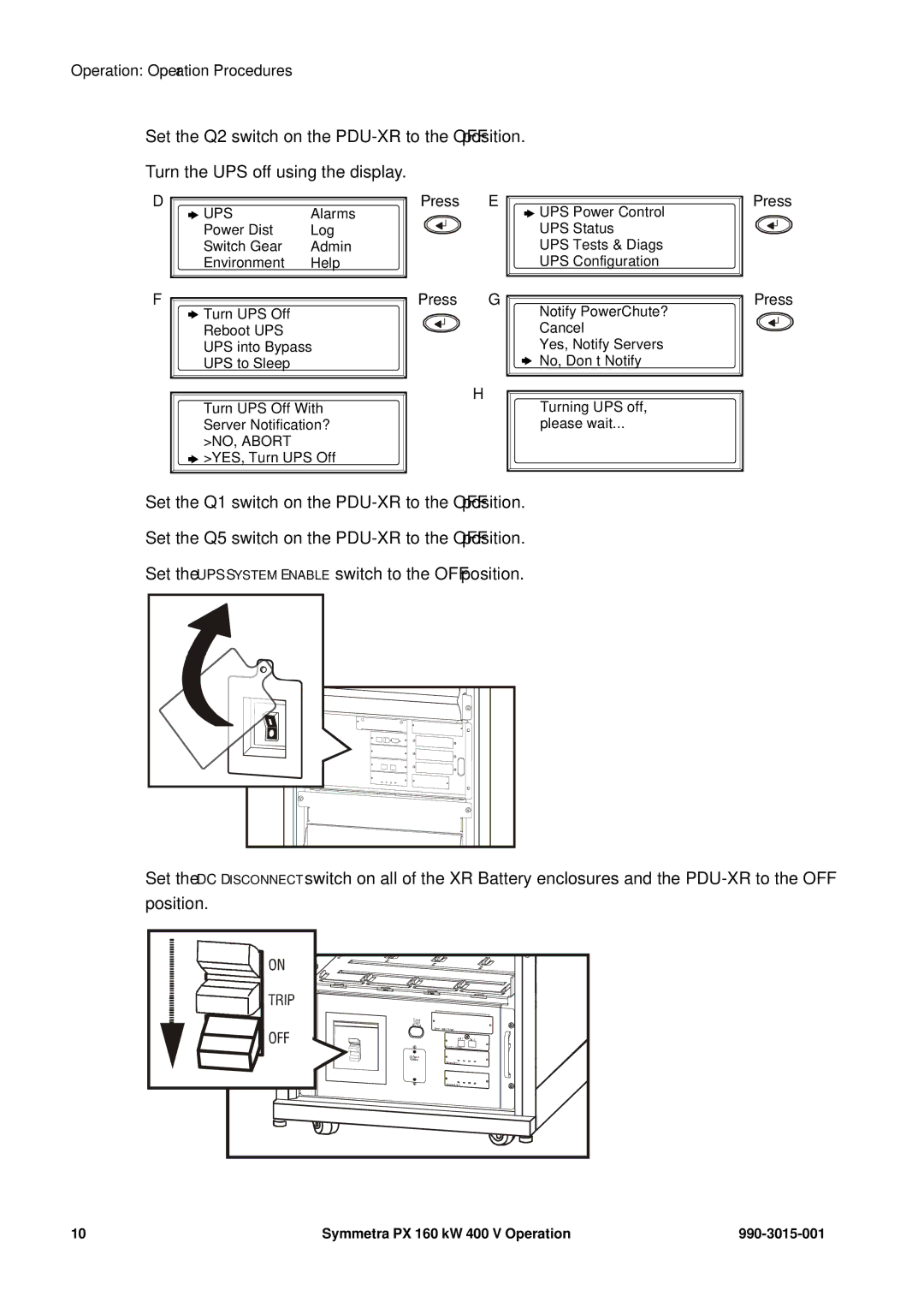 APC SYCFXR9, PDUM160H-B, SY160K160H manual YES, Turn UPS Off 