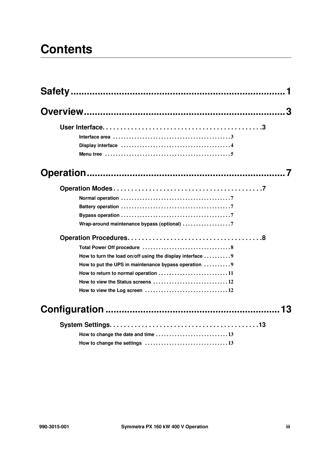 APC SY160K160H, PDUM160H-B, SYCFXR9 manual Contents 