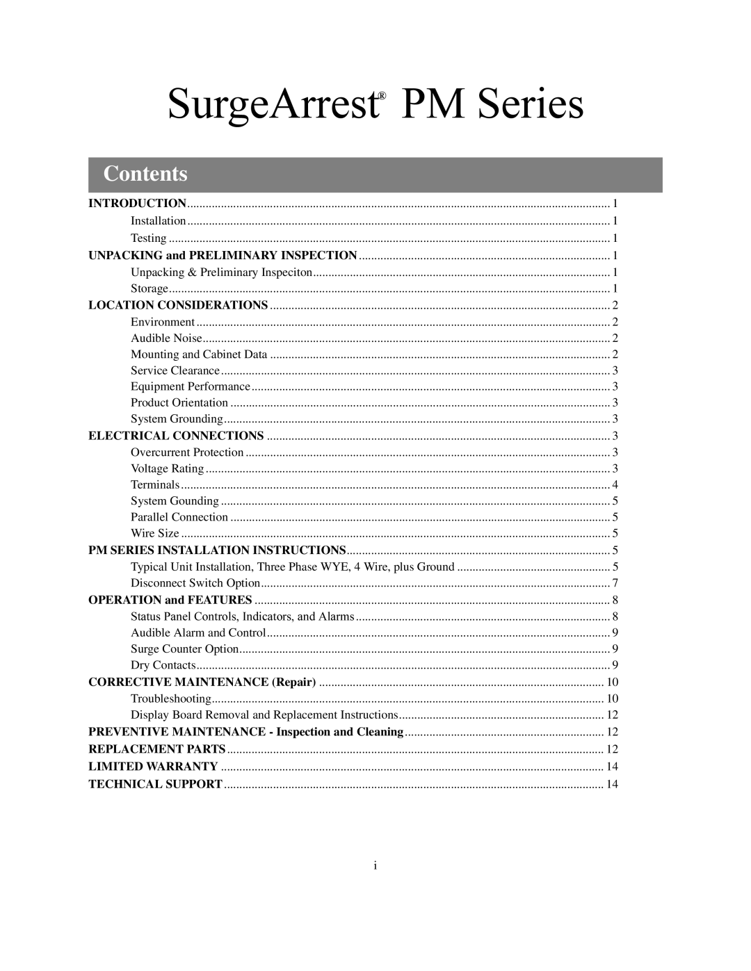 APC PM3 user manual 6XUJH$UUHVWŠ306HULHV 