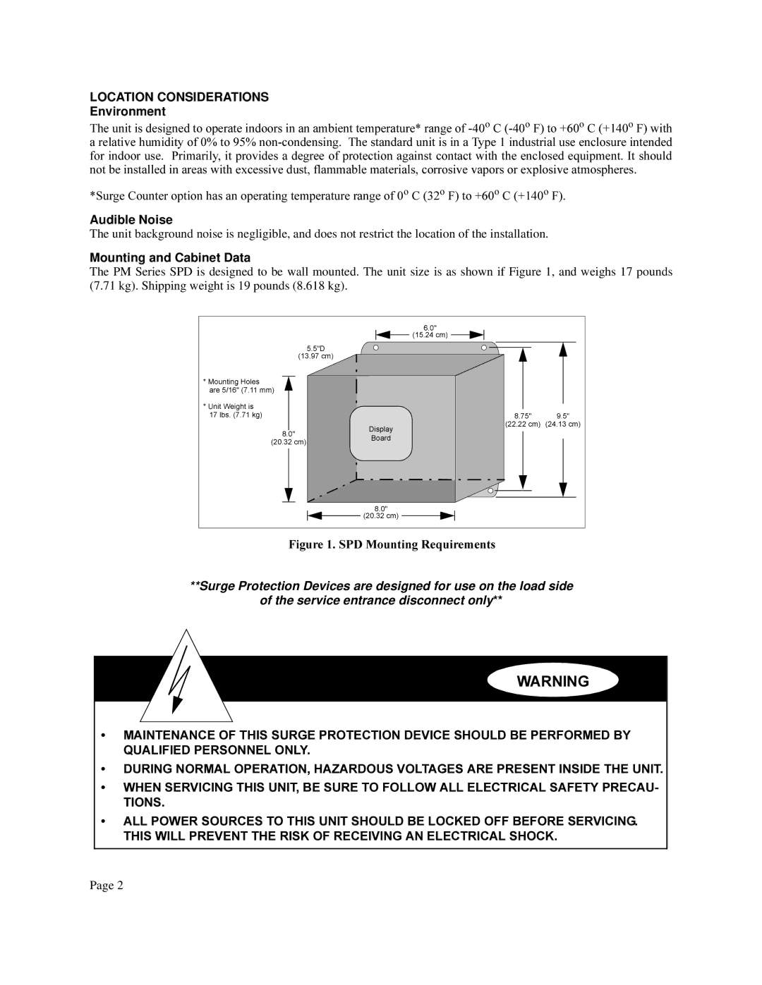 APC PM3 user manual Location Considerations, Environment, Audible Noise, Mounting and Cabinet Data 