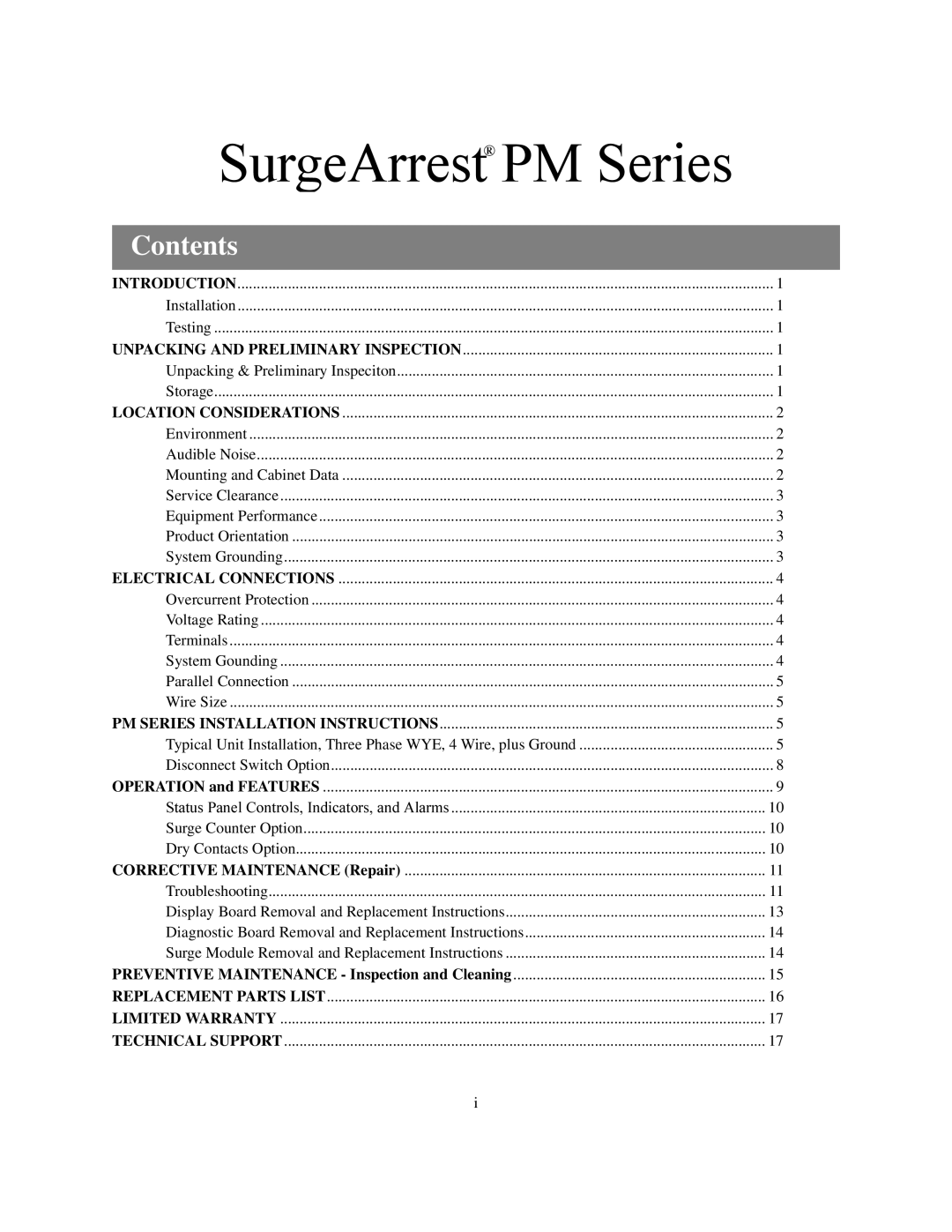 APC PM4 user manual 6XUJH$UUHVWŠ306HULHV 