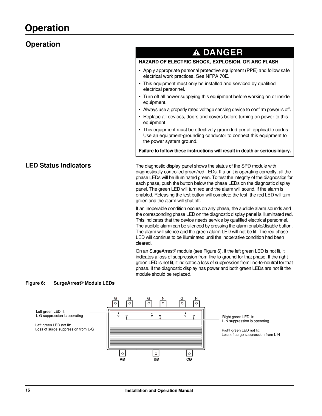 APC PMG3XS-B, PMP3XS-B, PMJ3XS-B, PMH3XS-B, PML3XS-B, PMF3XS-B operation manual Operation, LED Status Indicators 