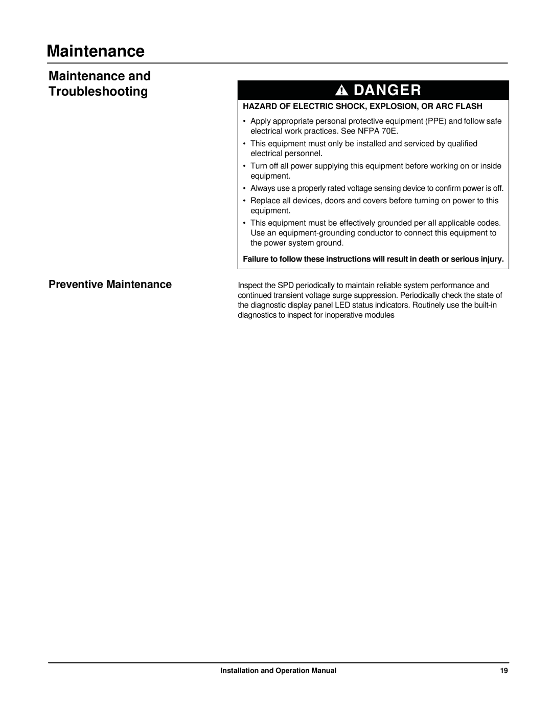 APC PMJ3XS-B, PMP3XS-B, PMH3XS-B, PML3XS-B, PMG3XS-B, PMF3XS-B operation manual Preventive Maintenance 