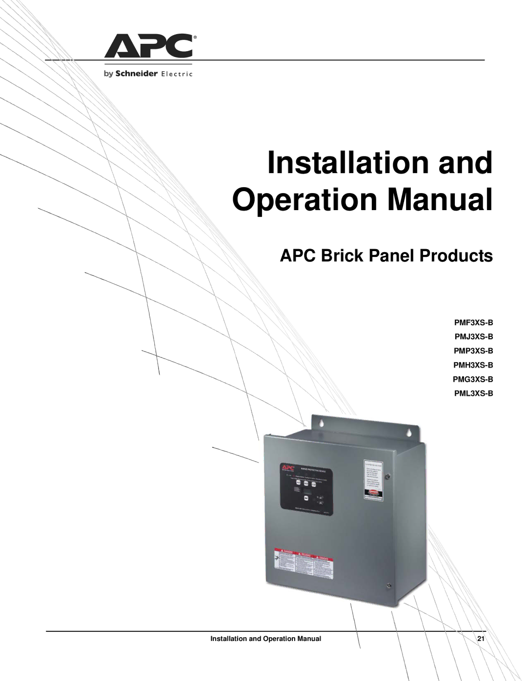 APC PML3XS-B, PMP3XS-B, PMJ3XS-B, PMH3XS-B, PMG3XS-B, PMF3XS-B operation manual 