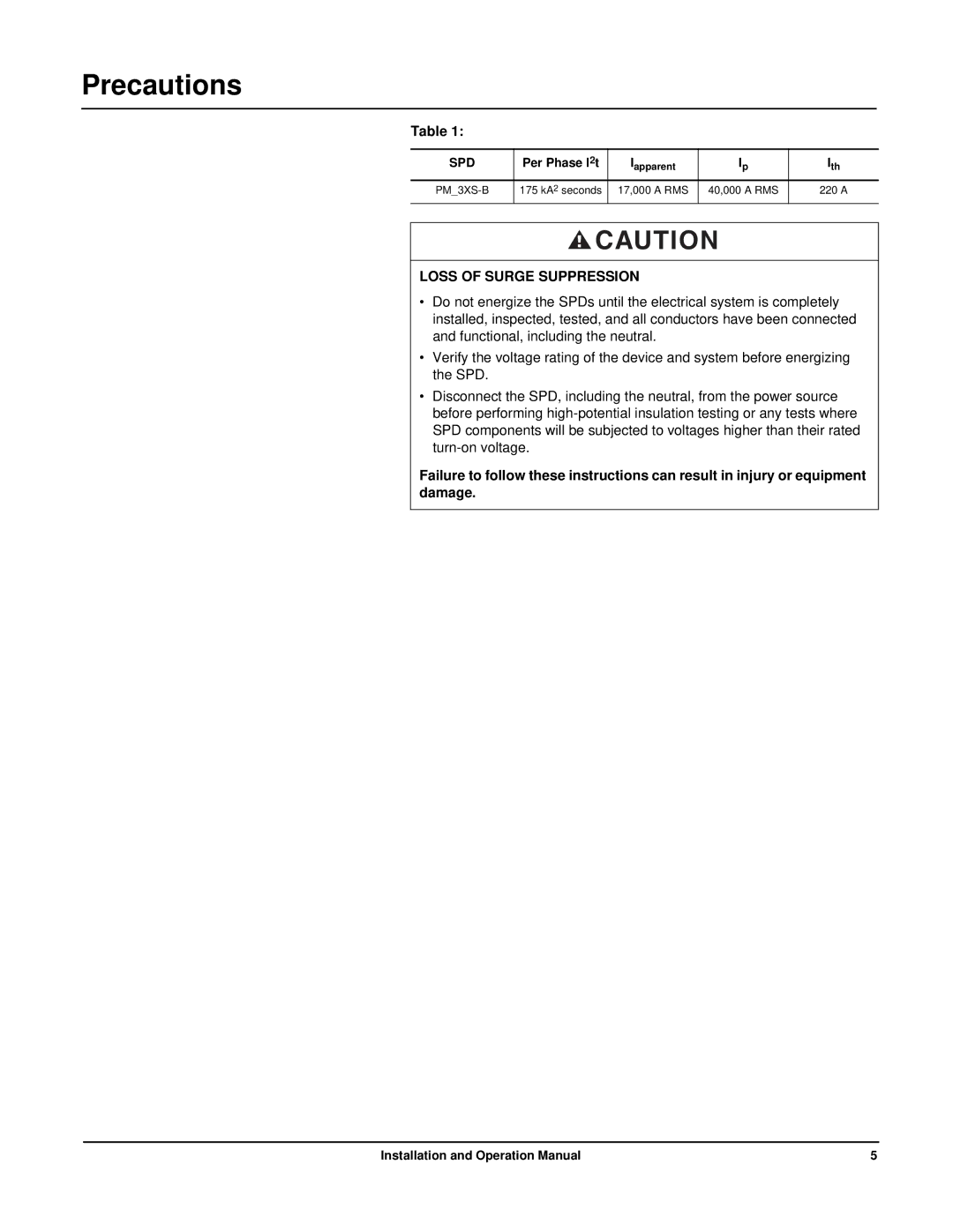 APC PMF3XS-B, PMP3XS-B, PMJ3XS-B, PMH3XS-B, PML3XS-B, PMG3XS-B operation manual Loss of Surge Suppression 