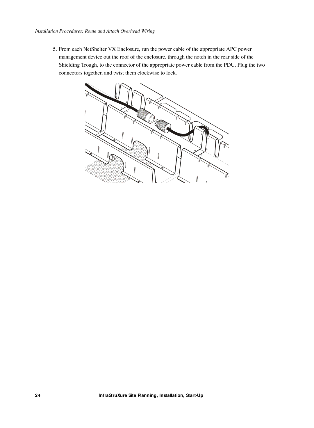 APC Power Supply manual Installation Procedures Route and Attach Overhead Wiring 