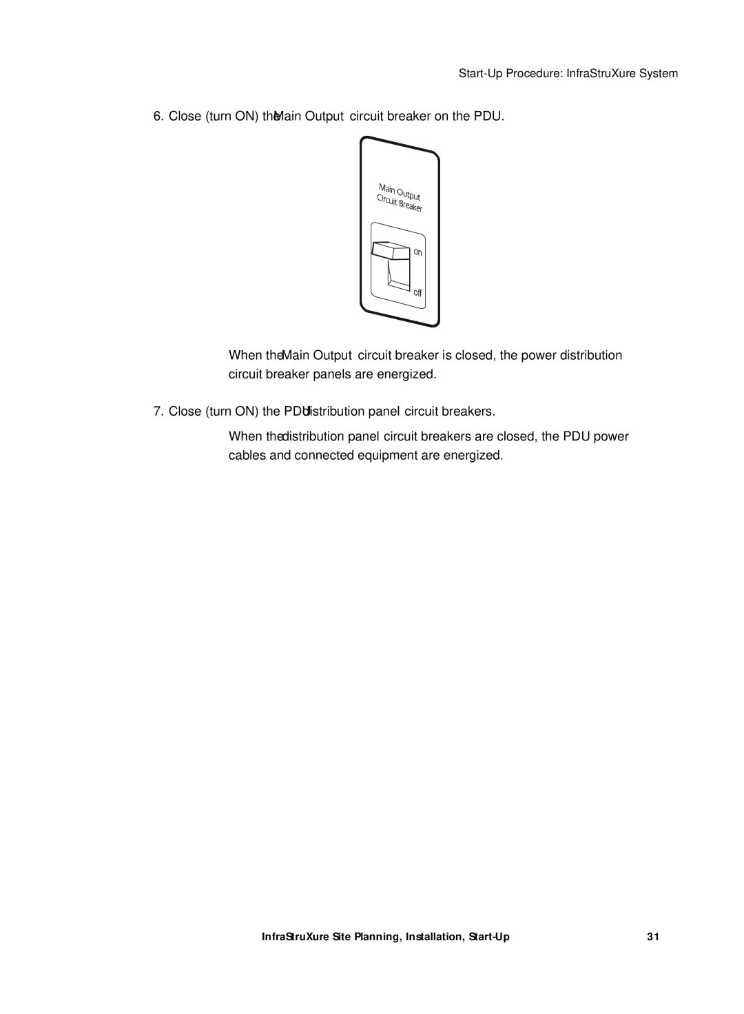 APC Power Supply manual Start-Up Procedure InfraStruXure System 