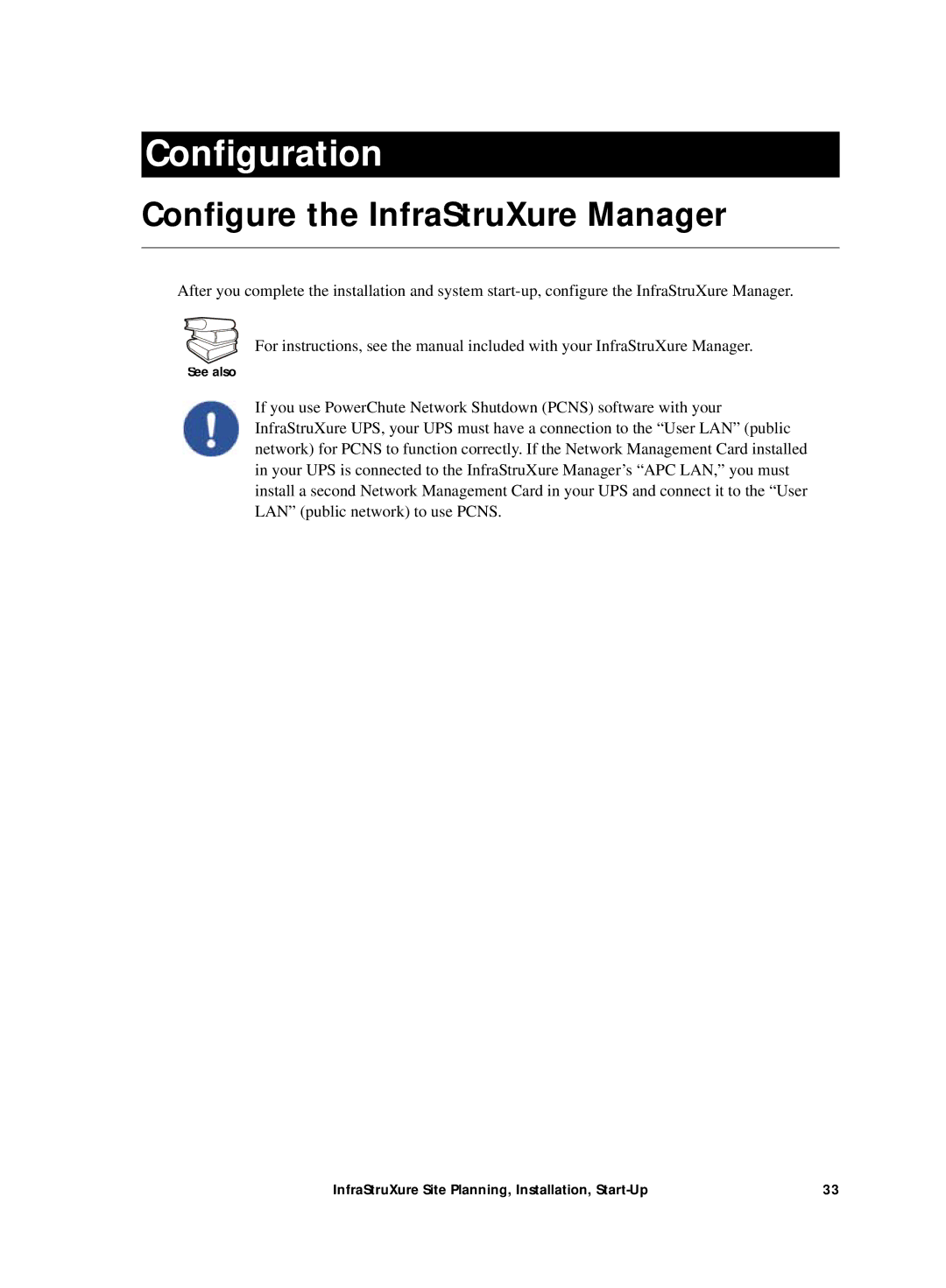 APC Power Supply manual Configuration, Configure the InfraStruXure Manager 